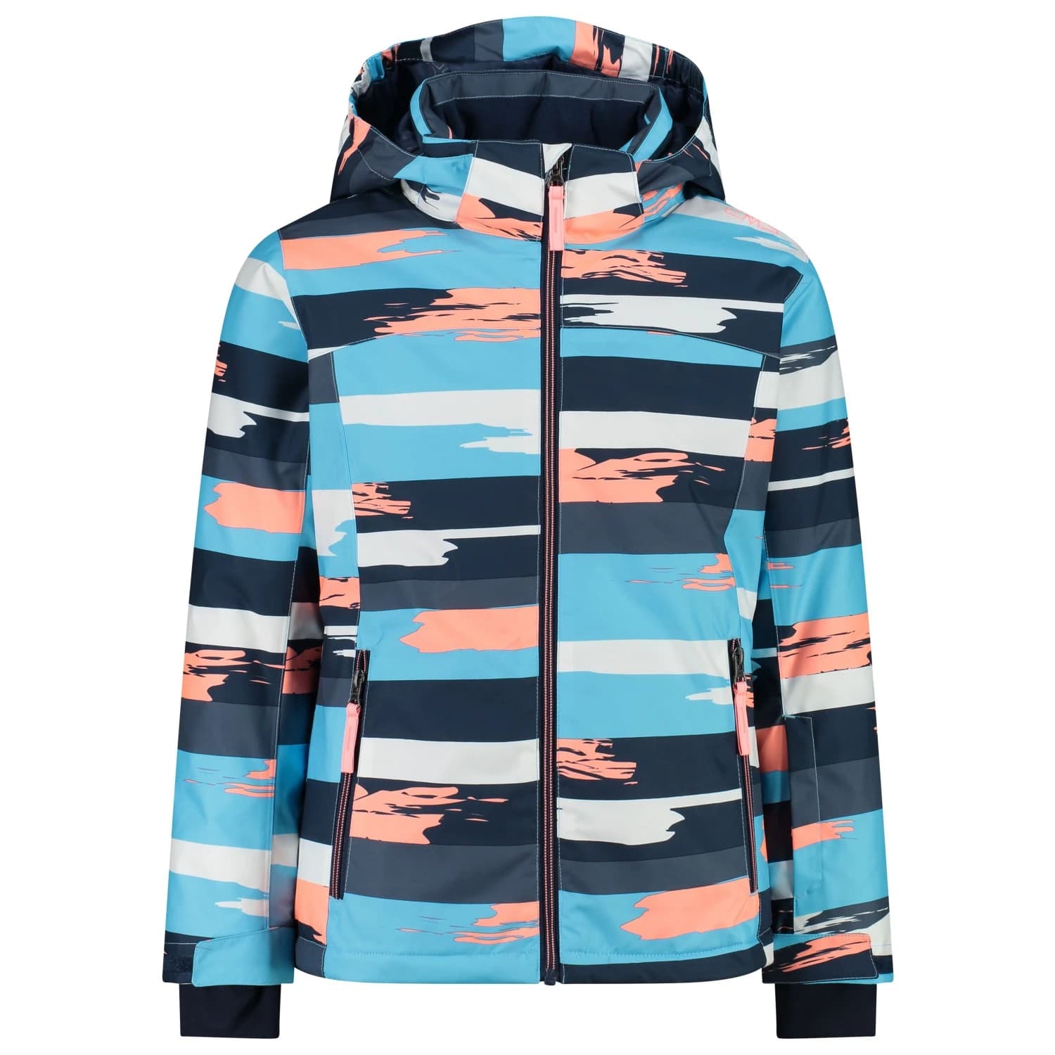 Ски яке Cmp Girl's Jacket Snaps Hood Twill Ski jacket - Topazio / Bianco / Lotus