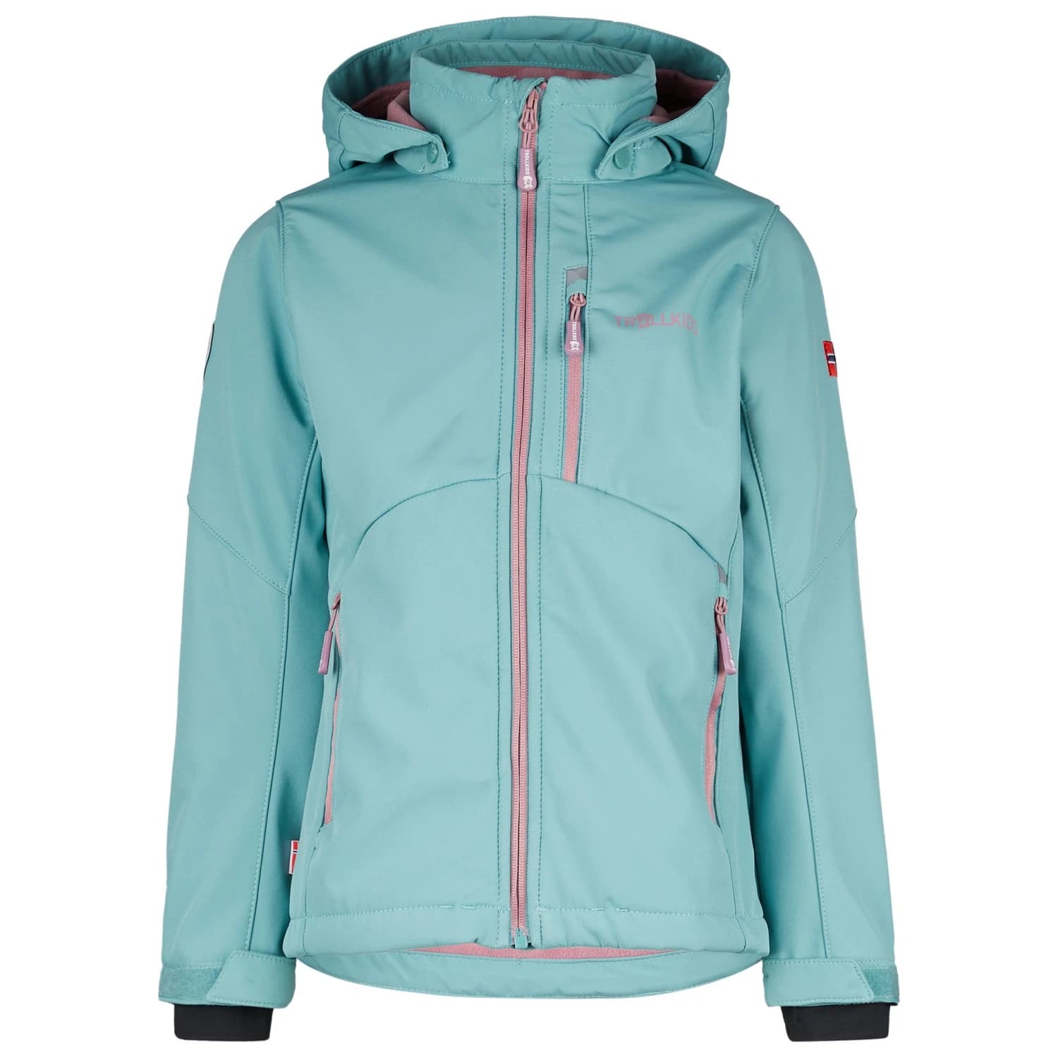 Детско софтшел яке Trollkids Girl's Balestrand Jacket Softshell jacket - Glacier Green / Orchid