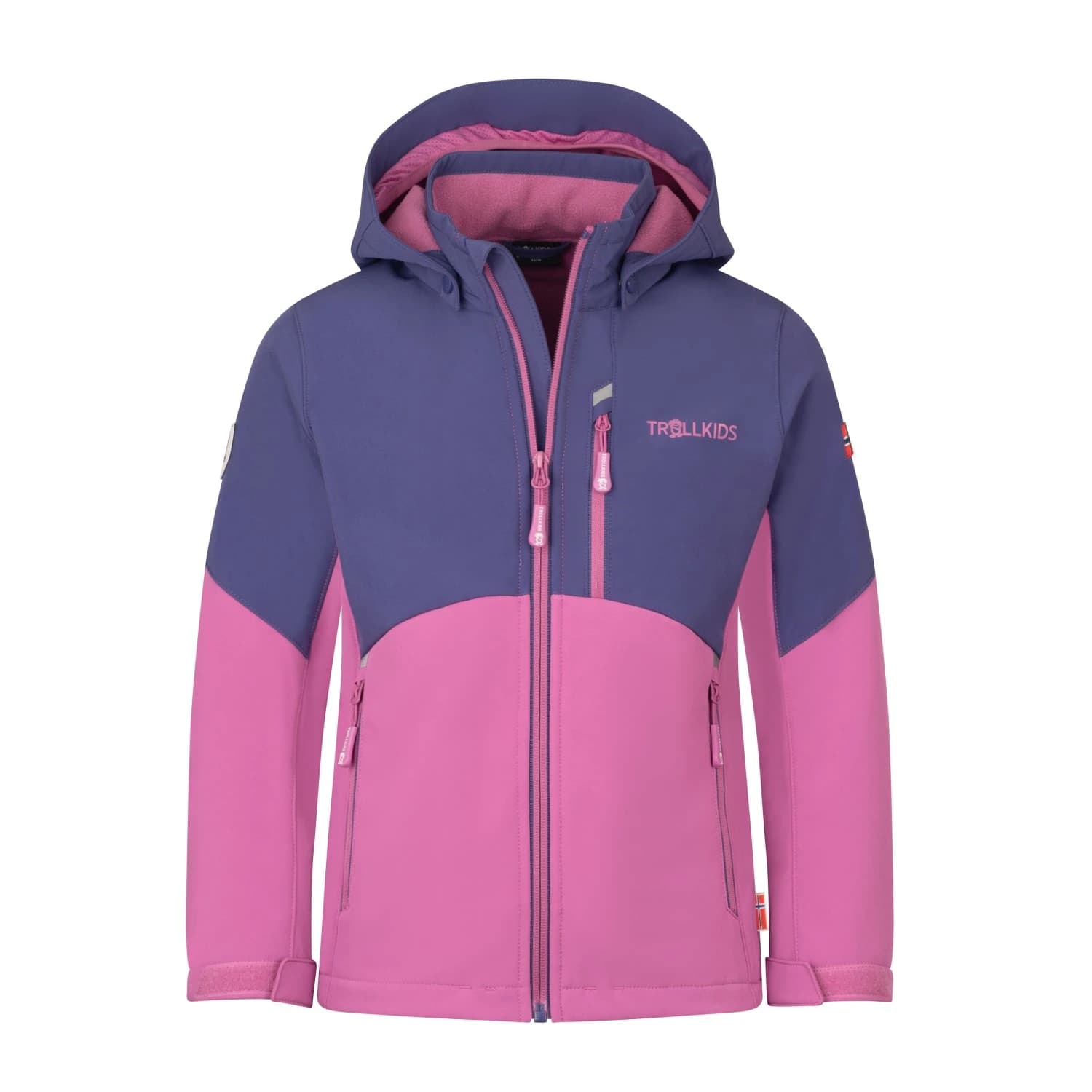 Детско софтшел яке Trollkids Girl's Balestrand Jacket Softshell jacket - Mallow Pink / Violet Blue