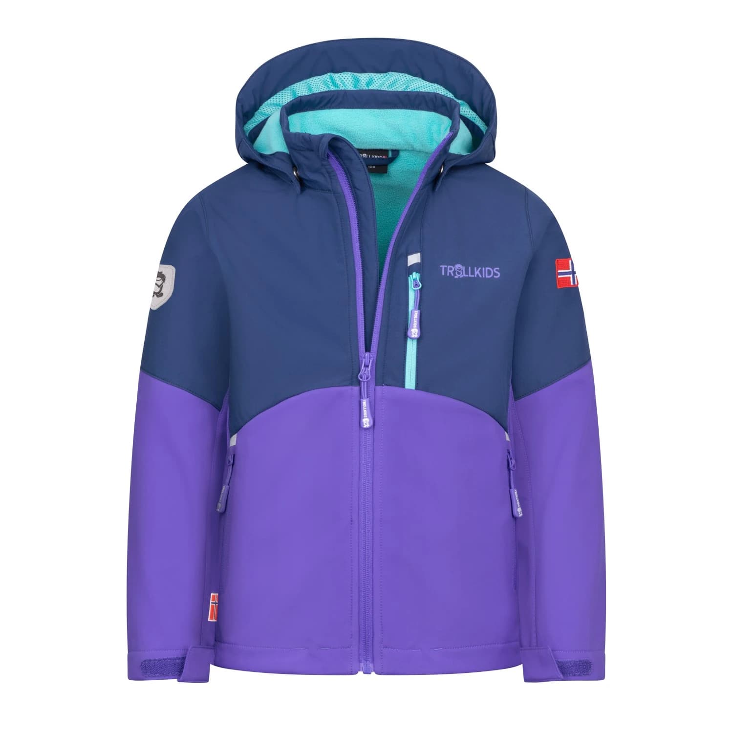 Детско софтшел яке Trollkids Girl's Balestrand Jacket Softshell jacket - Wisteria Purple / Mystic Blue