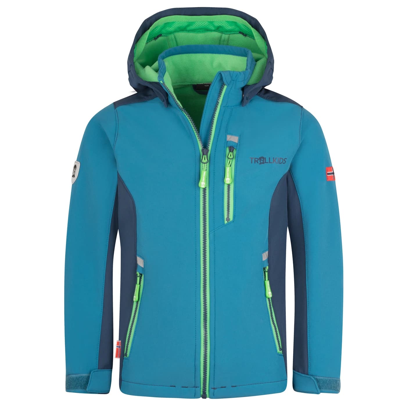 Детско софтшел яке Trollkids Kid's Balestrand Jacket Softshell jacket - Dark Marine / Mystic Blue / Arctic Blue
