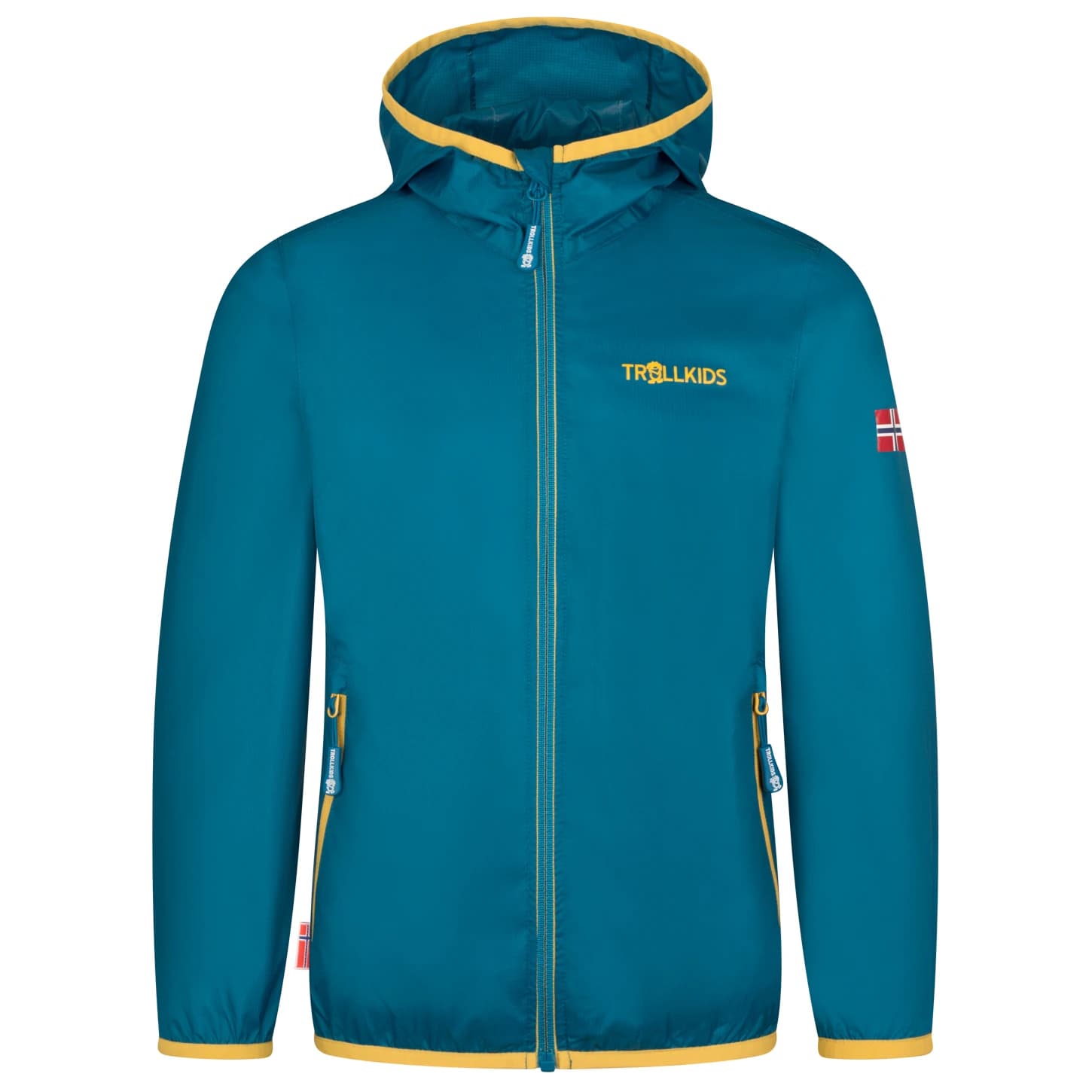 Детско водоустойчиво яке Trollkids Kid's Trolltunga Jacket Waterproof jacket - Atlantic Blue / Ginger