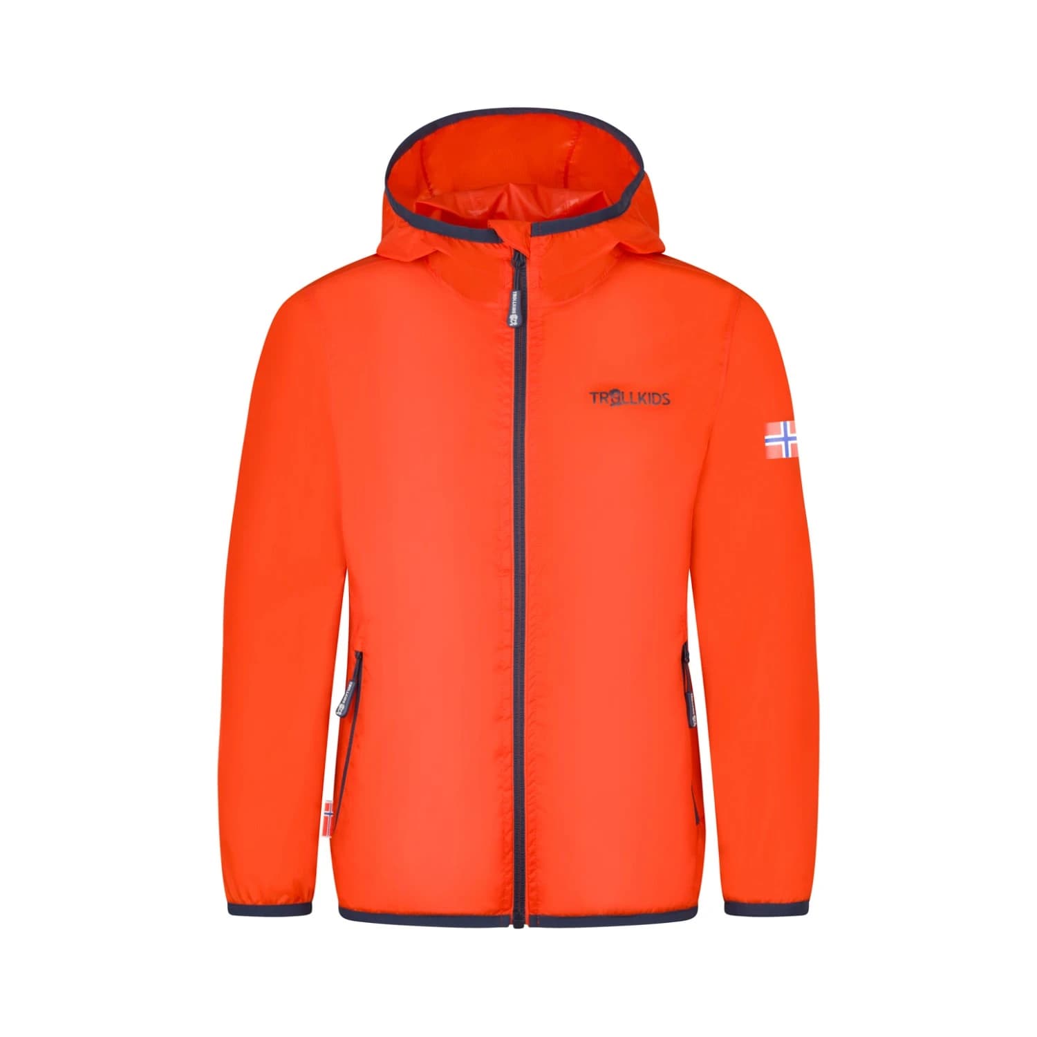 Детско водоустойчиво яке Trollkids Kid's Trolltunga Jacket Waterproof jacket - Flame Orange / Mystic Blue