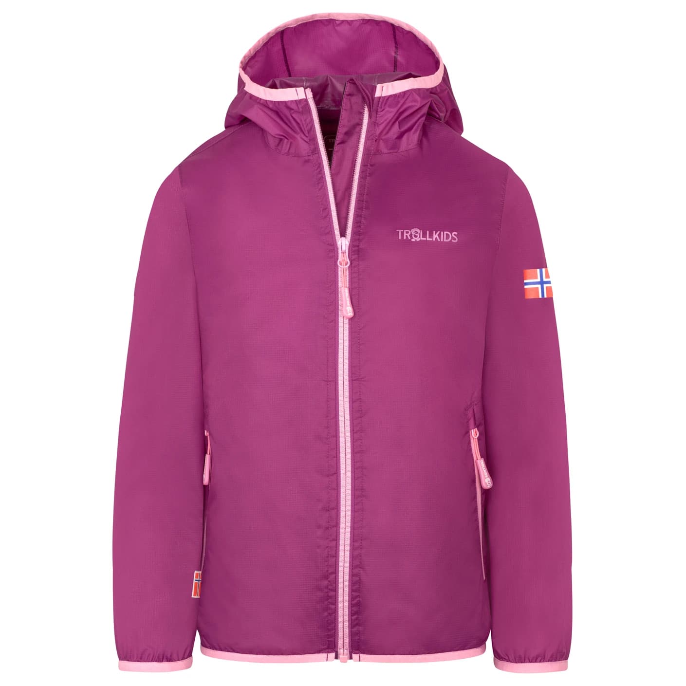Детско водоустойчиво яке Trollkids Kid's Trolltunga Jacket Waterproof jacket - Fresh Berry / Candy Pink