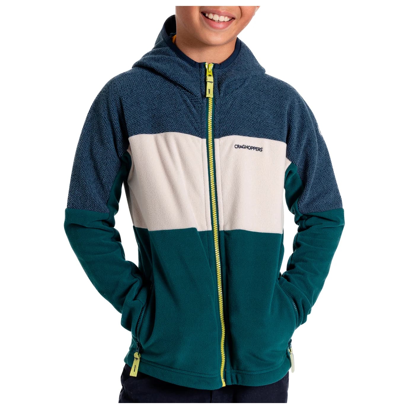 Детско поларено яке Craghoppers Kid's Bindloe Kapuzenjacke Fleece jacket - Blue Navy / Deep Ocean Green