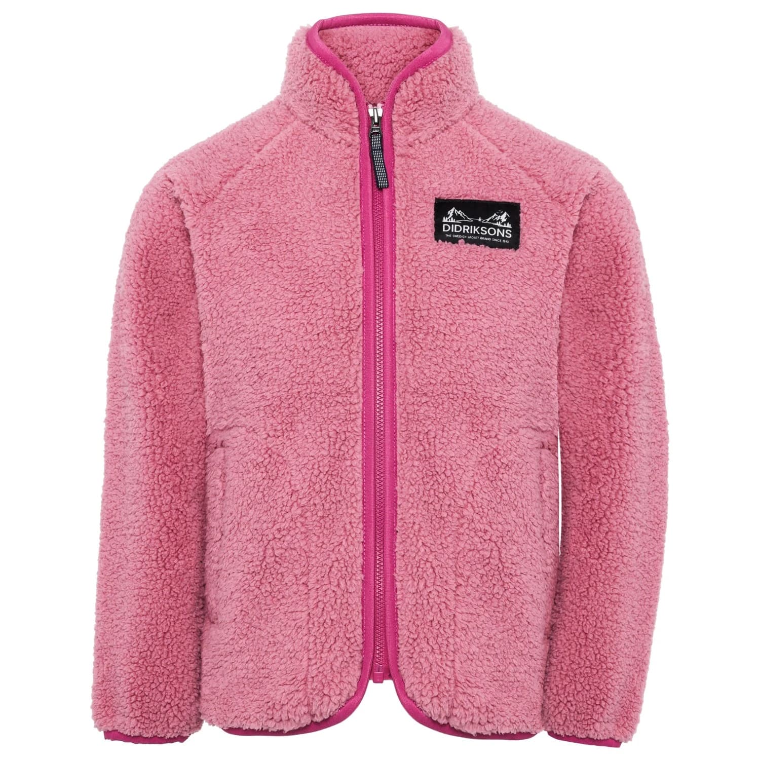 Детско поларено яке Didriksons Kid's Gibbs Full-Zip 2 Fleece jacket - Heather Pink / Cactus Pink