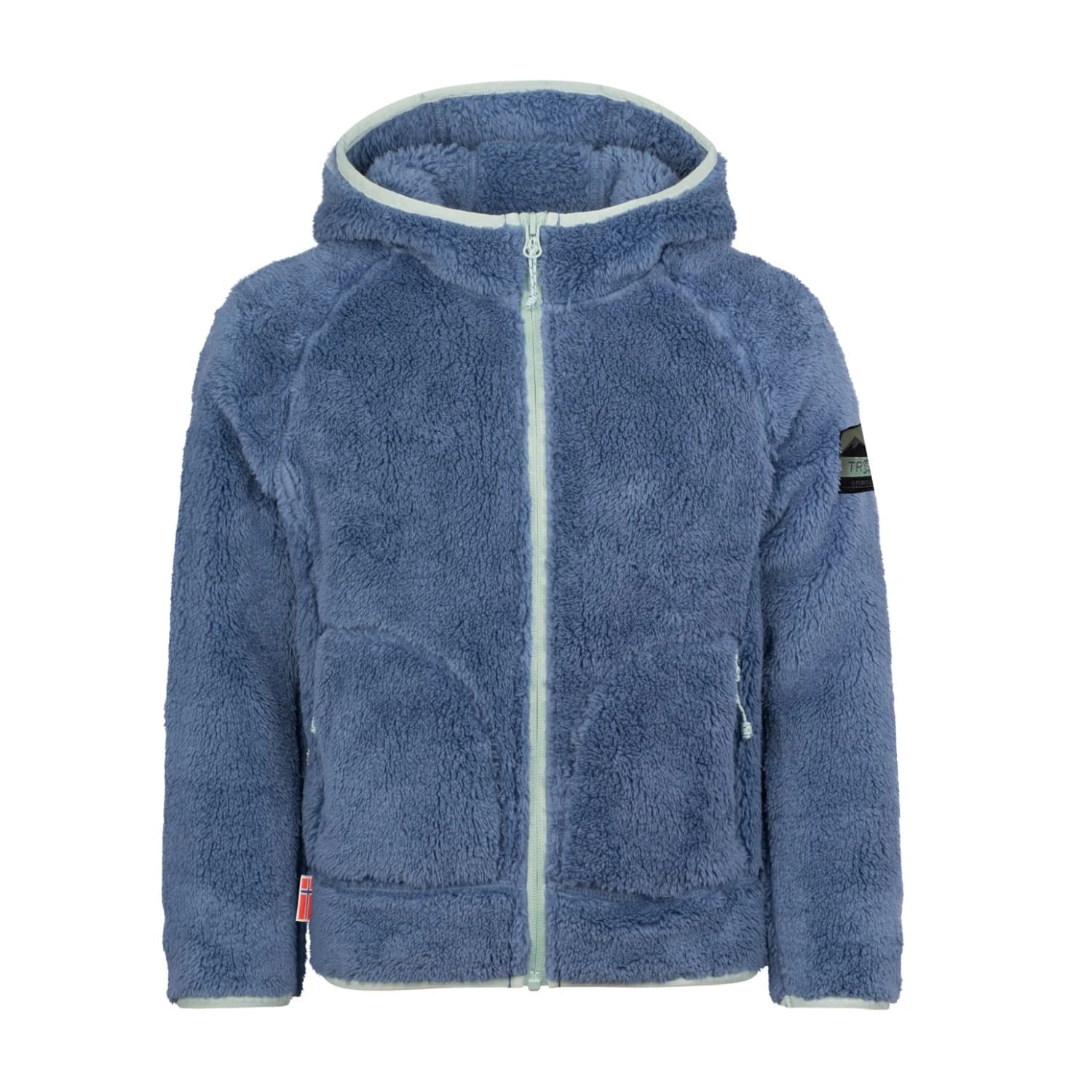 Детско поларено яке Trollkids Girl's Borgund Jacket XT Fleece jacket - Lotus Blue / Navy
