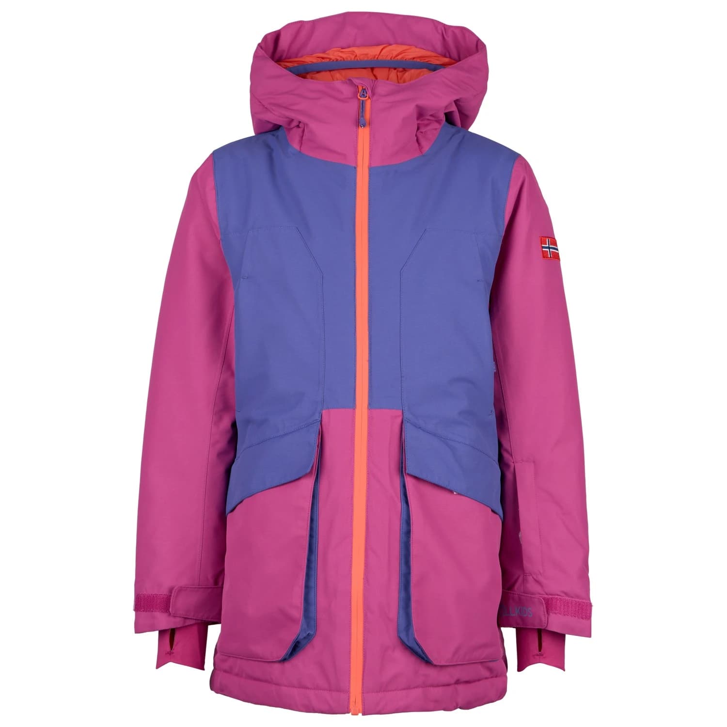 Детско ски яке Trollkids Girl's Kongsberg Jacket Winter jacket - Dark Purple / Bright Berry / Radiant Red