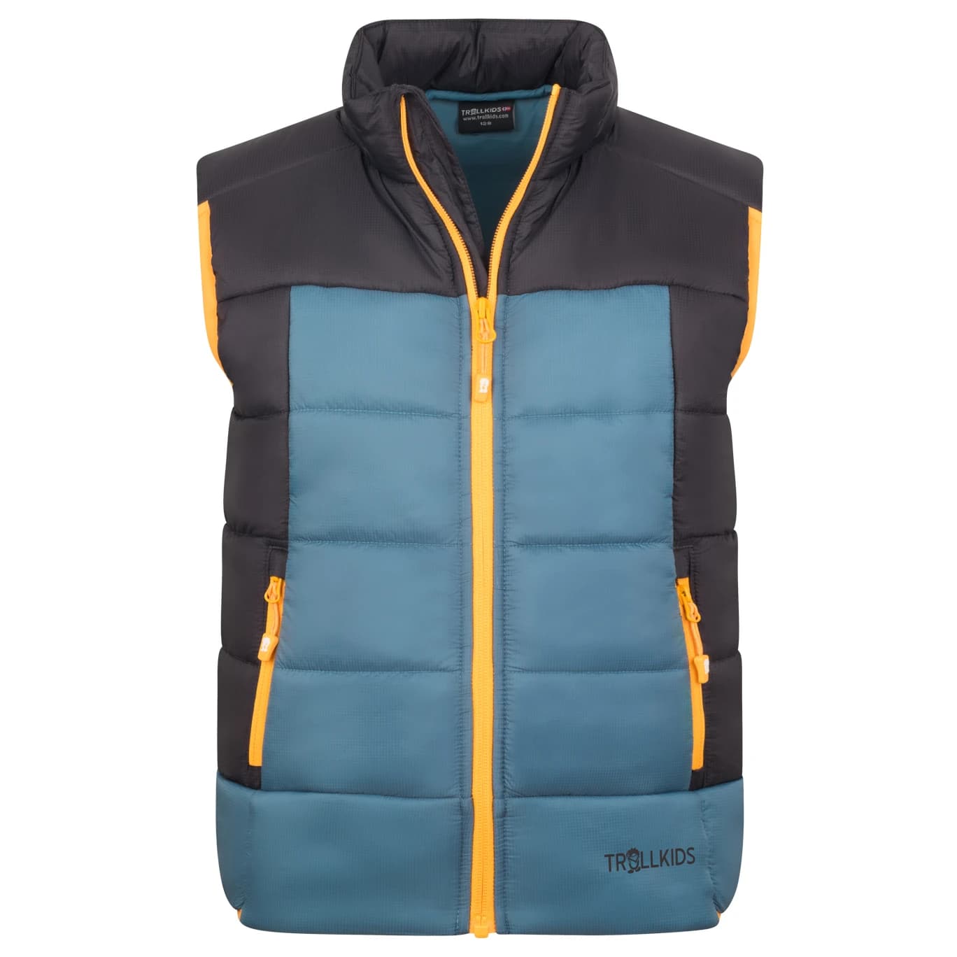 Детски синтетичен елек Trollkids Kid's Hardanger Vest Synthetic vest - Black / Steel Blue / Mango