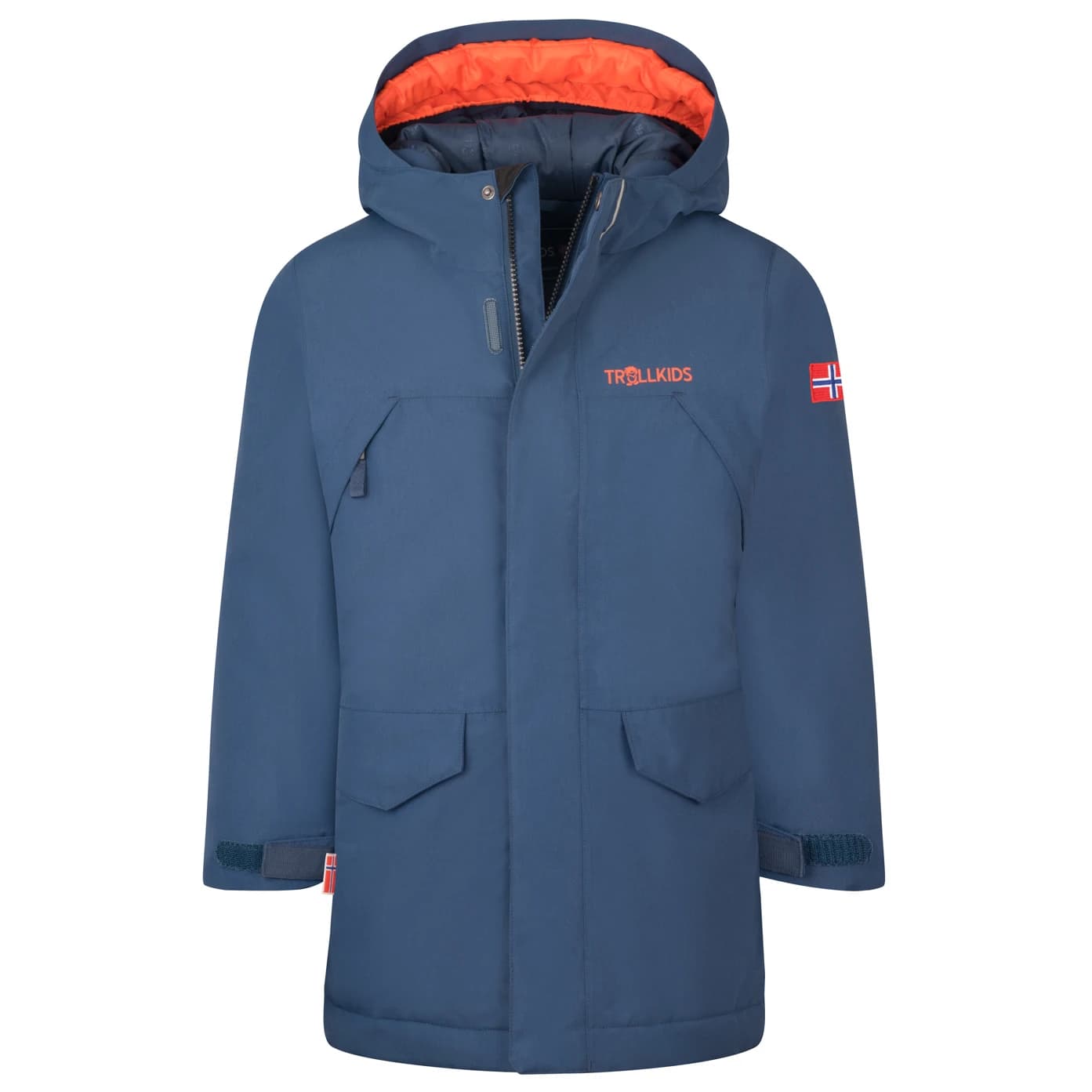 Детско синтетично яке Trollkids Kid's Harstad Jacket Synthetic jacket - Mystic Blue / Flame Orange