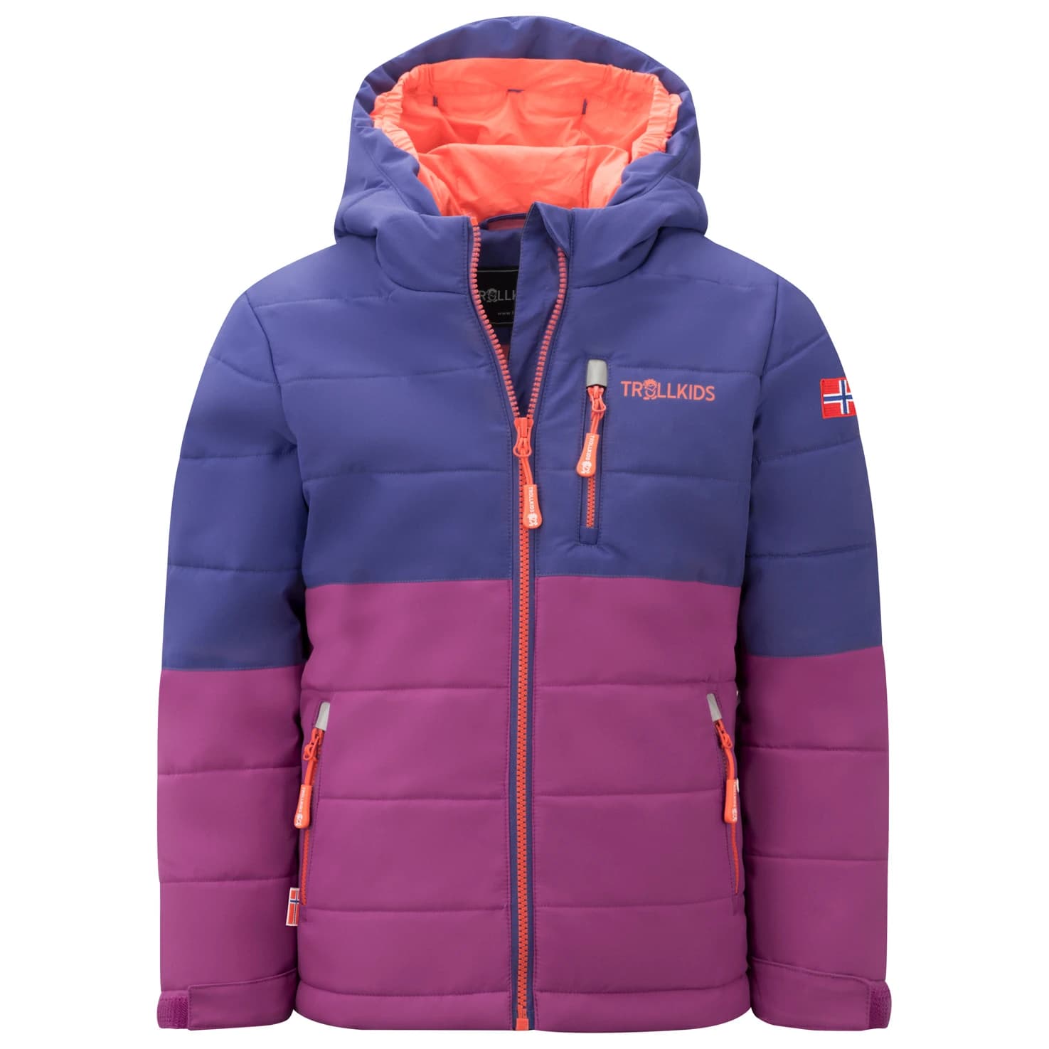 Детско ски яке Trollkids Kid's Hemsedal Snow Jacket XT Ski jacket - Dark Purple / Bright Berry / Radiant Red