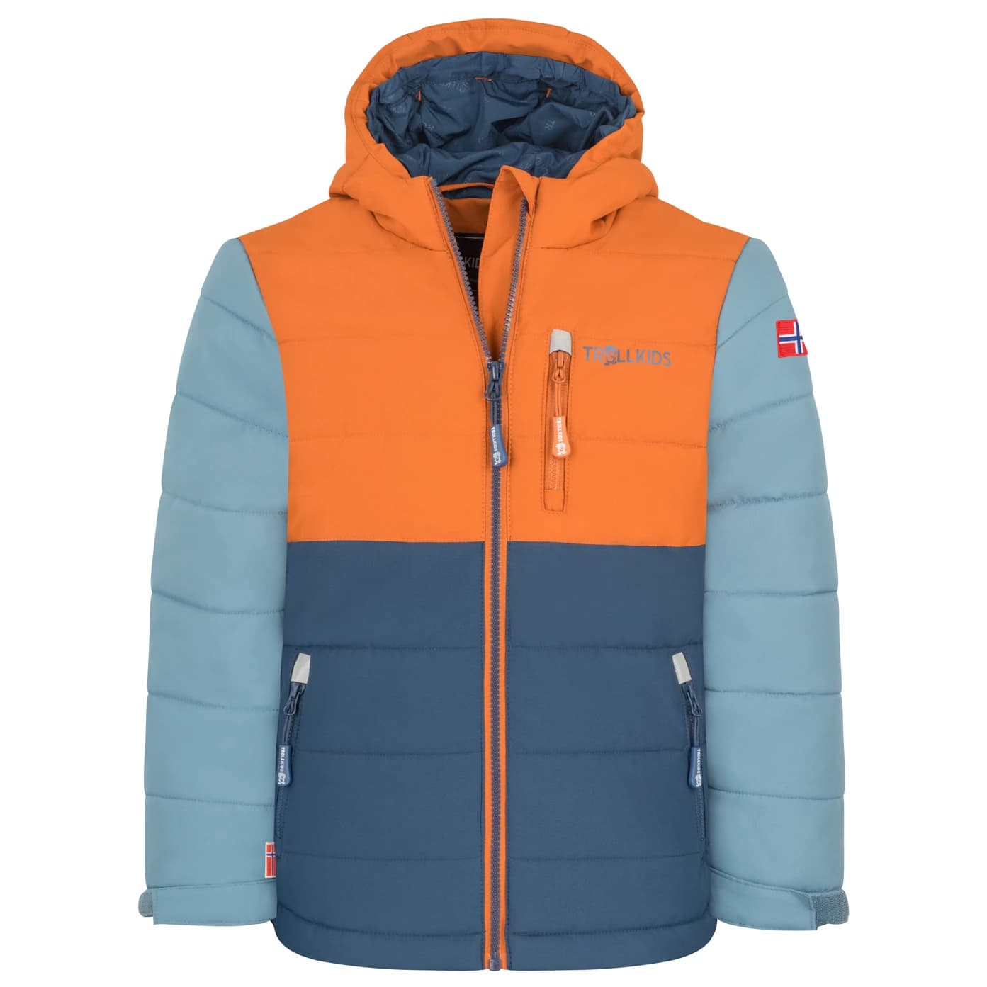Детско ски яке Trollkids Kid's Hemsedal Snow Jacket XT Ski jacket - Dark Cyan / Chili Red