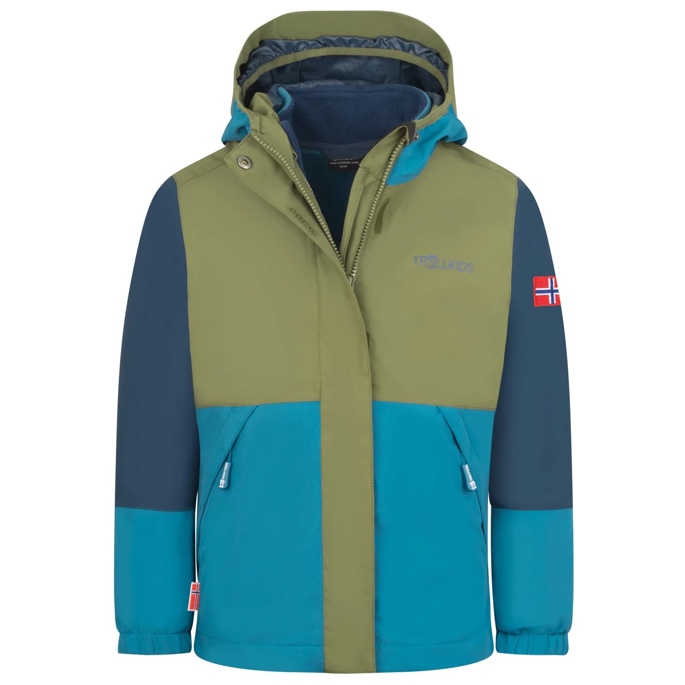 Детско 3-в-1 яке Trollkids Kid's Kjerag 3in1 Jacket 3-in-1 jacket - Pine Green / Dark Marine / Mystic Blue