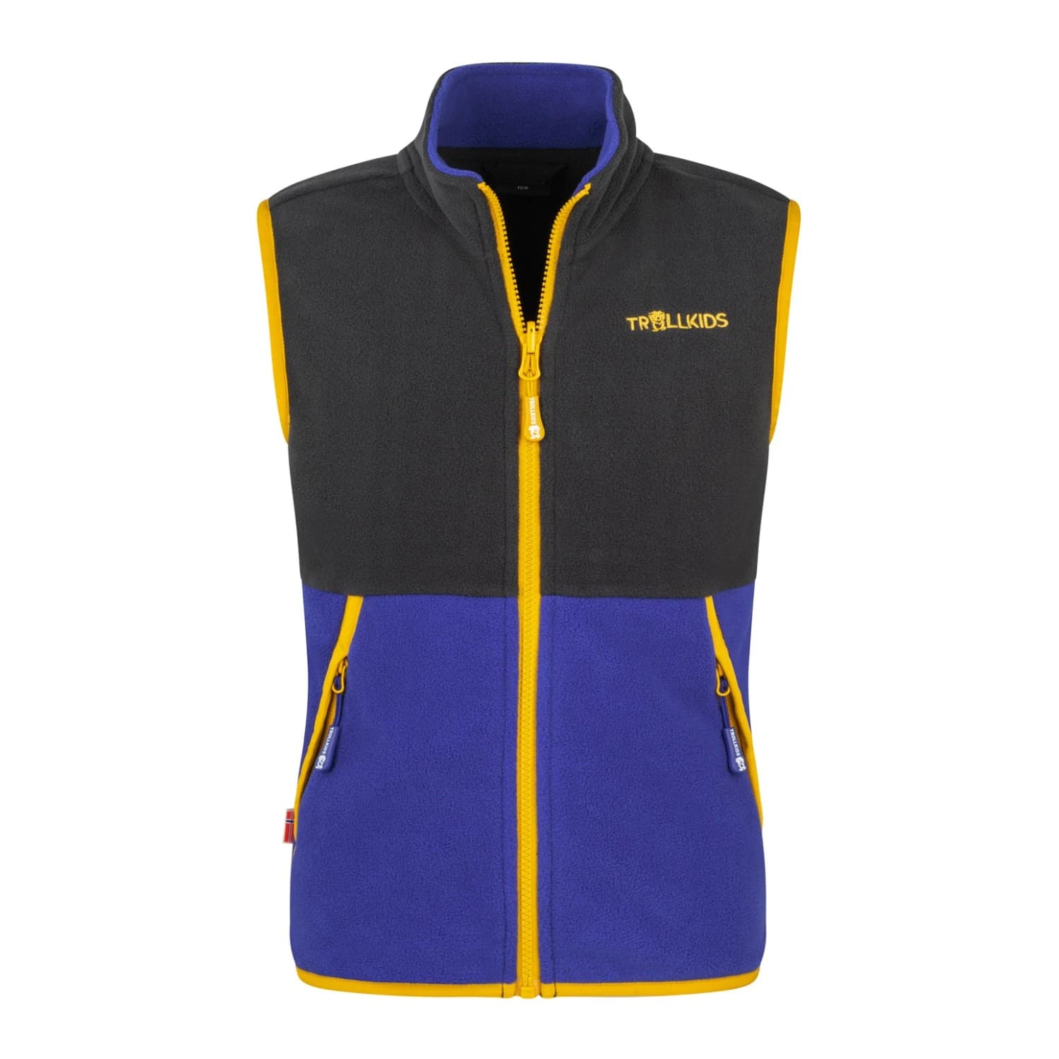 Детски поларен елек Trollkids Kid's Kjerag Vest Fleece vest - Black / Ultramarine