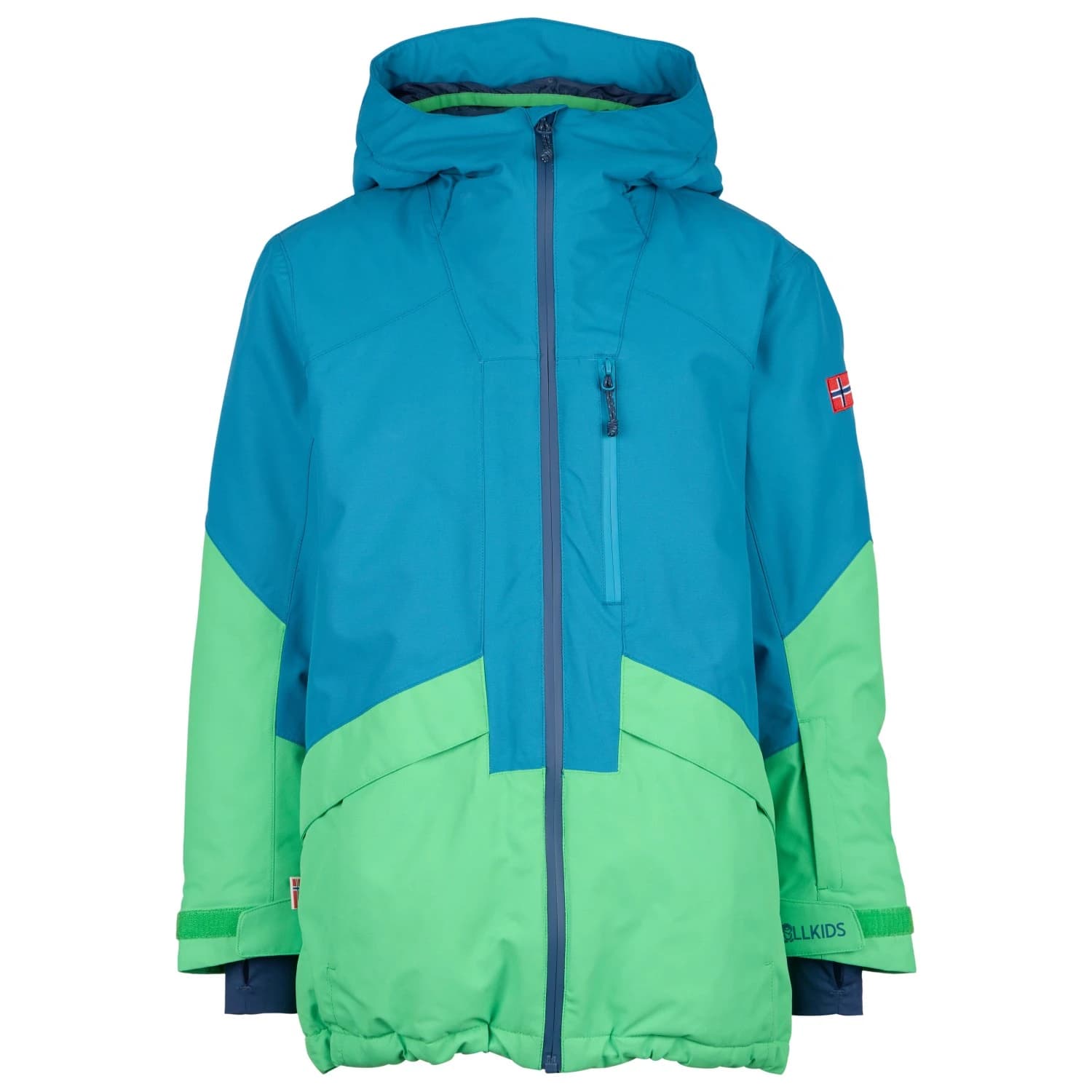 Детско ски яке Trollkids Kid's Kongsberg Jacket Winter jacket - Dark Marine / Fresh Green / Mystic Blue