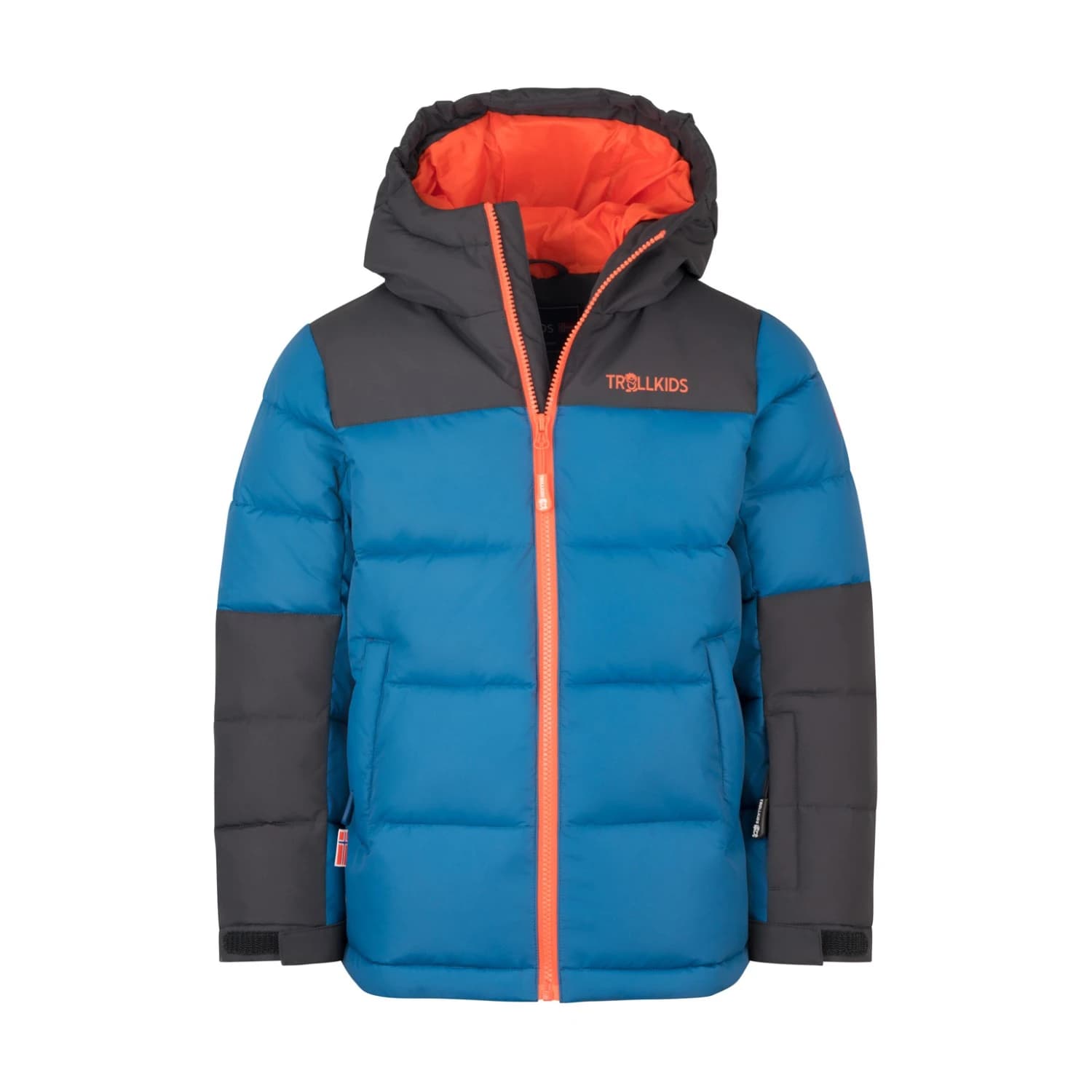 Детско зимно яке Trollkids Kid's Narvik Jacket Pro Winter jacket - Nordic Blue / Black / Flame Orange