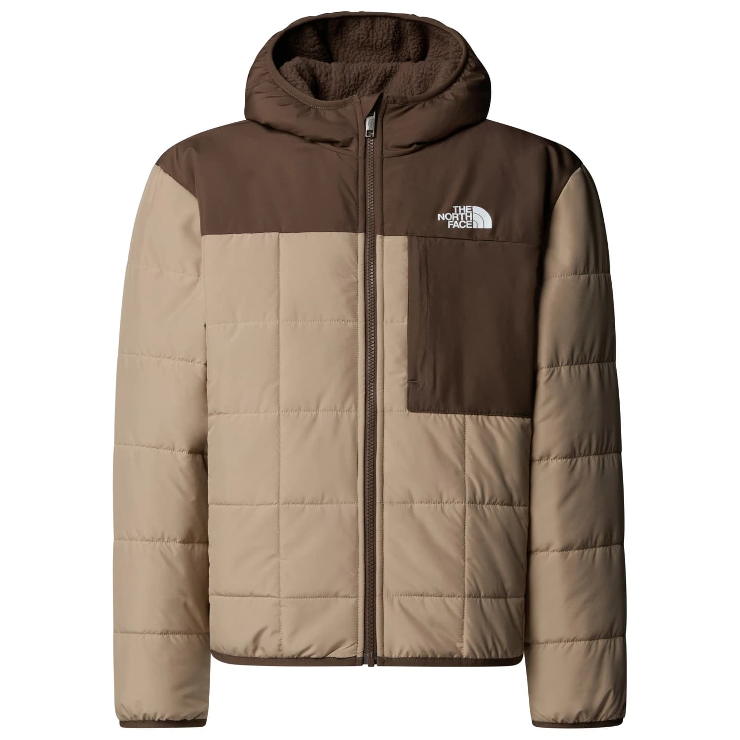 Синтетично яке The North Face Boy's Reversible Shasta FZ Hooded Jacket Synthetic jacket - Mushroom Grey / Smokey Brown