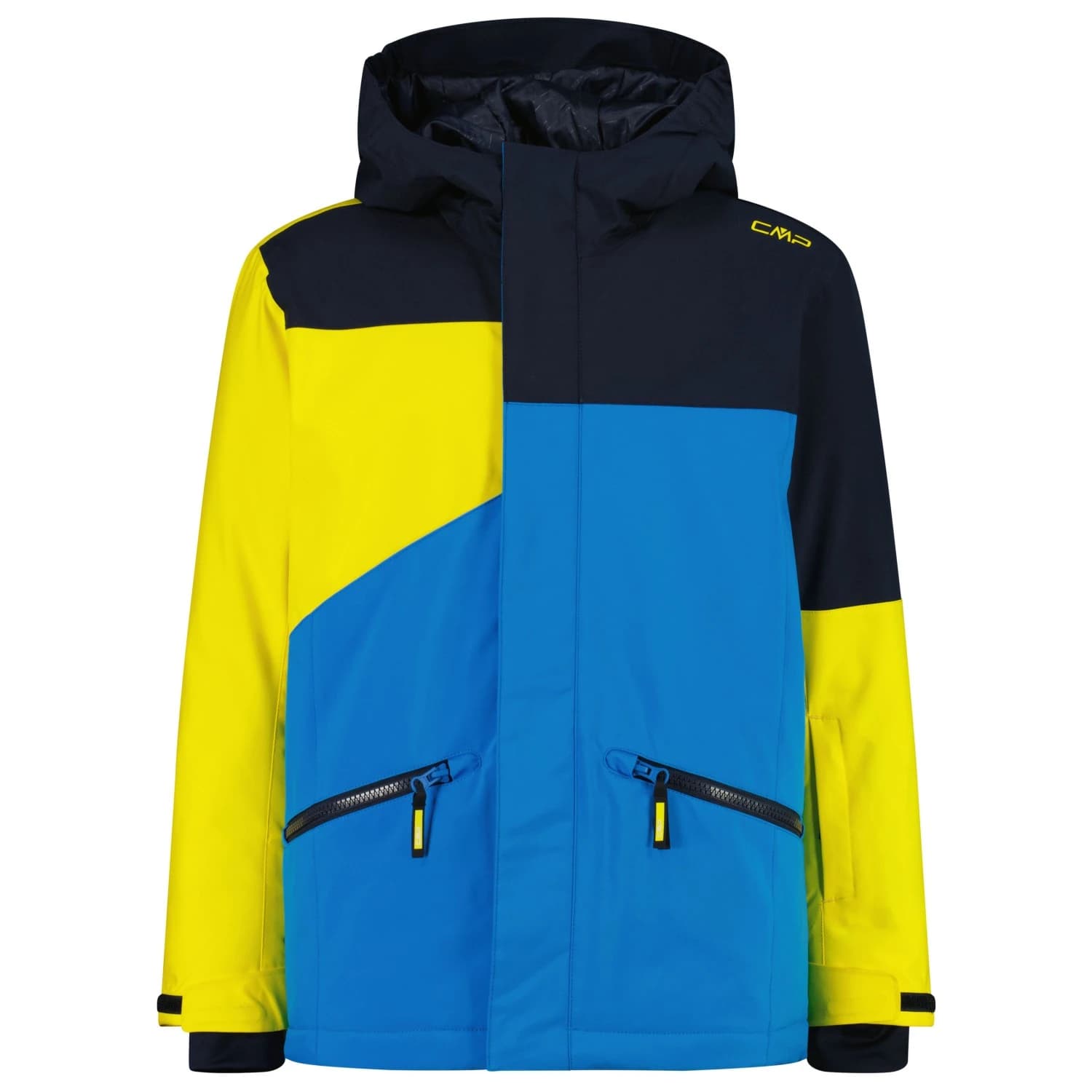 Детско ски яке Cmp Kid's Jacket Fix Hood 33W0624 Ski jacket - B.Blue / Royal Blue / Winter Sun