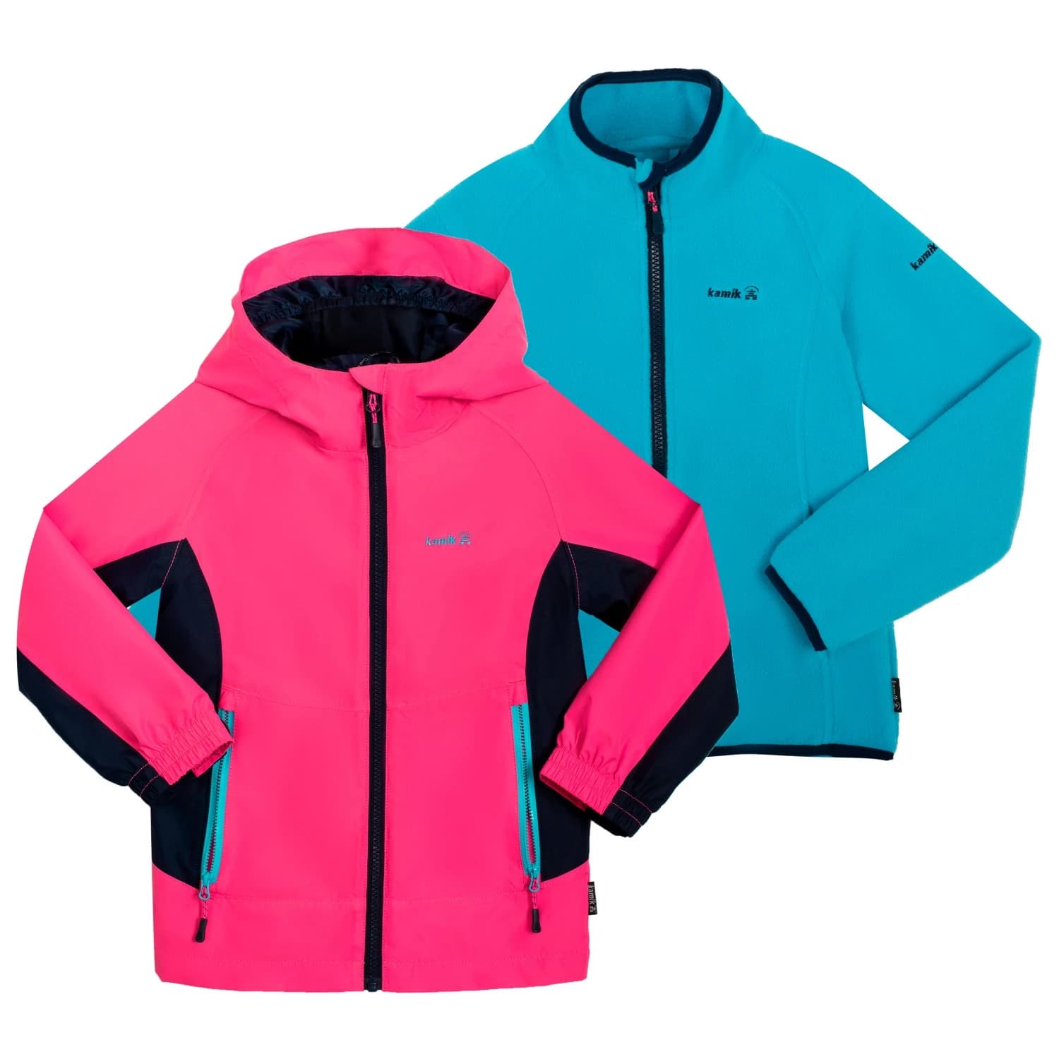 Детско 3-в-1 яке Kamik Kid's Aubrey 3-in-1 jacket - Rose Midnight / Rose Miniut