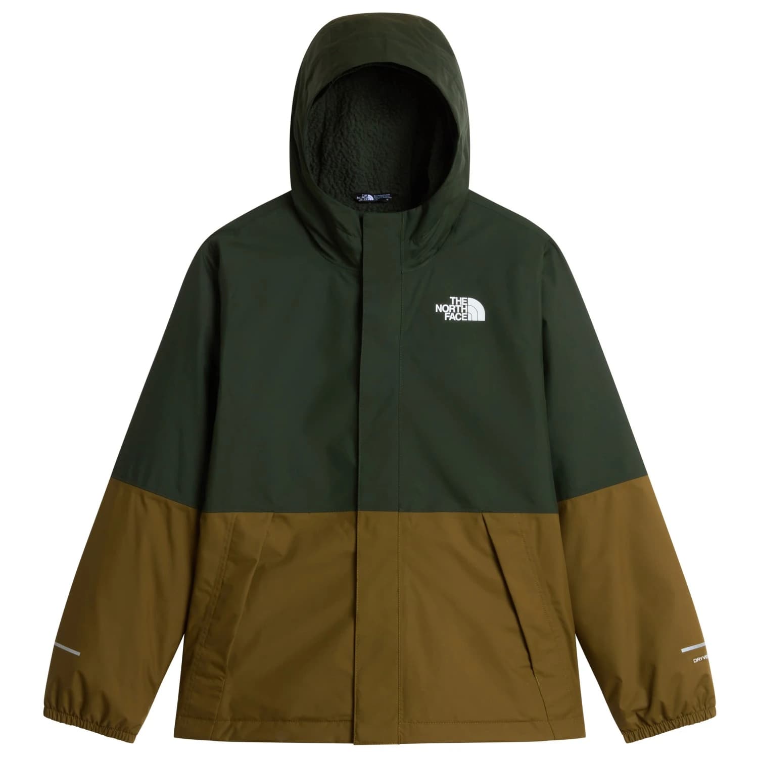Водоустойчиво яке The North Face Boy's WarAntora Rain Jacket Waterproof jacket - Bottle Green / Caraway Seed