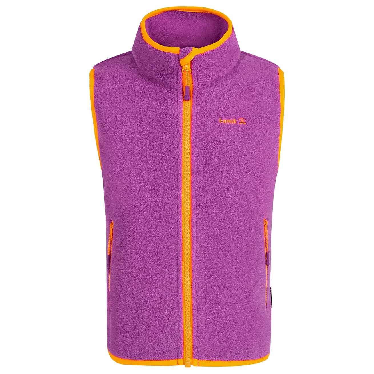 Детски поларен елек Kamik Kid's Dawn Fleece vest - Berry / Clementine