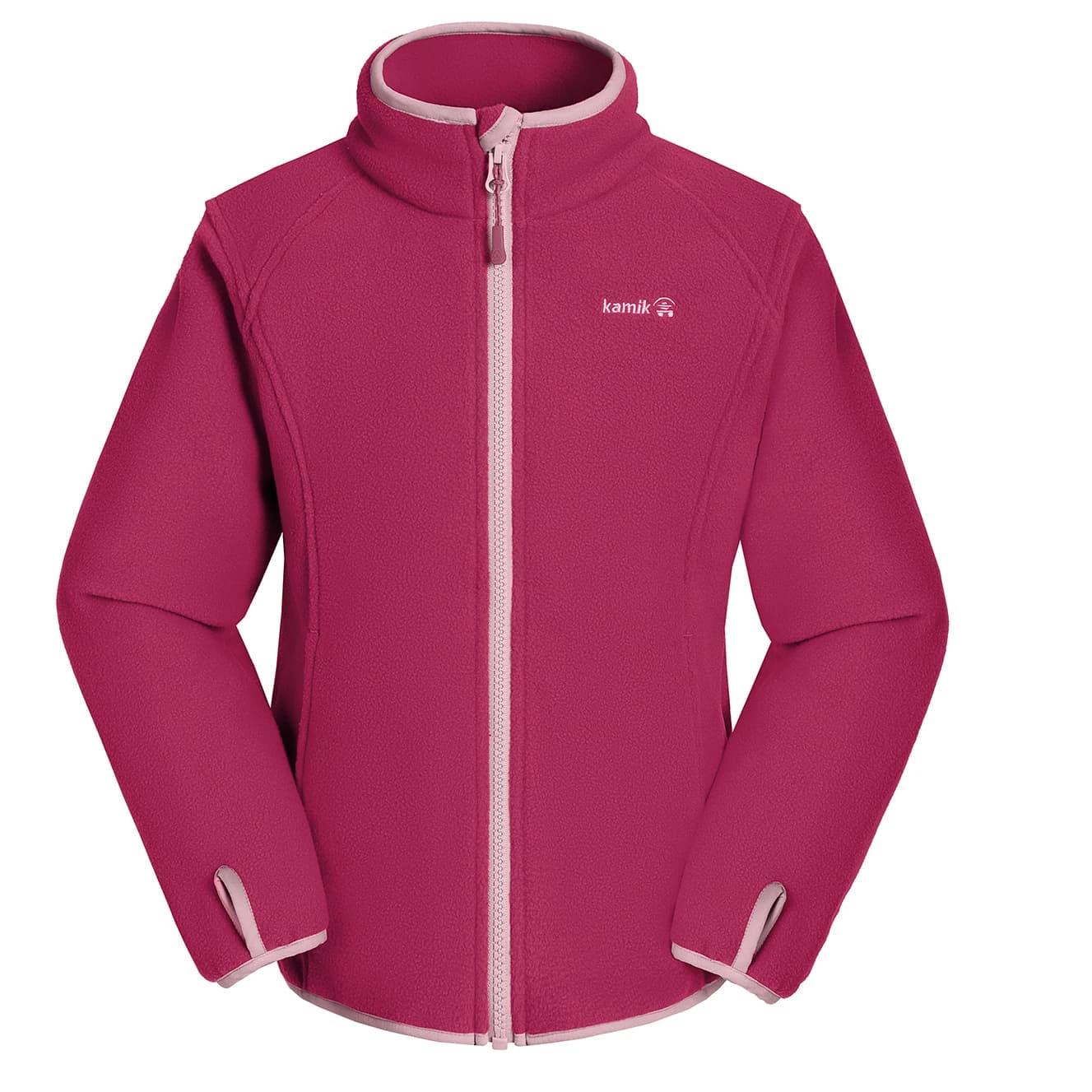 Детско поларено яке Kamik Kid's Linnea Fleece jacket - Fuschia / Pink