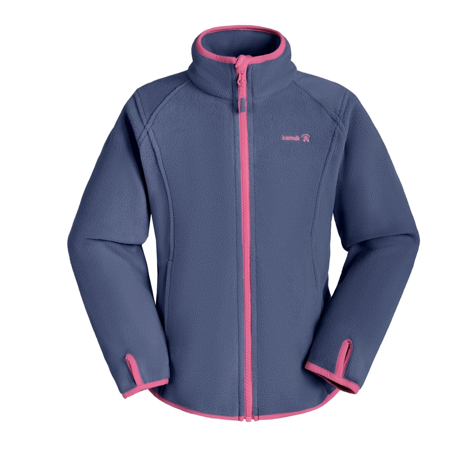 Детско поларено яке Kamik Kid's Linnea Fleece jacket - Slate / Pinky