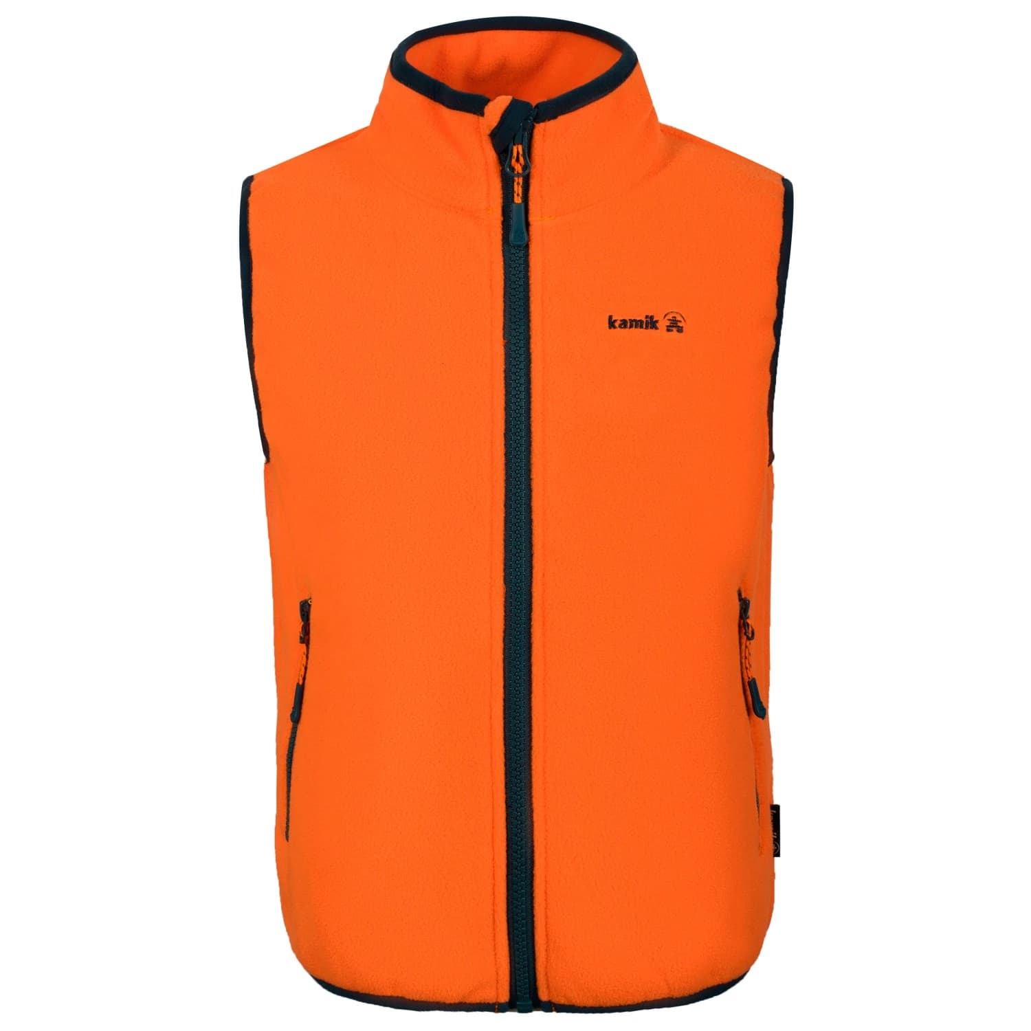 Детски поларен елек Kamik Kid's Phoenix Fleece vest - Mandarin / Atlantic
