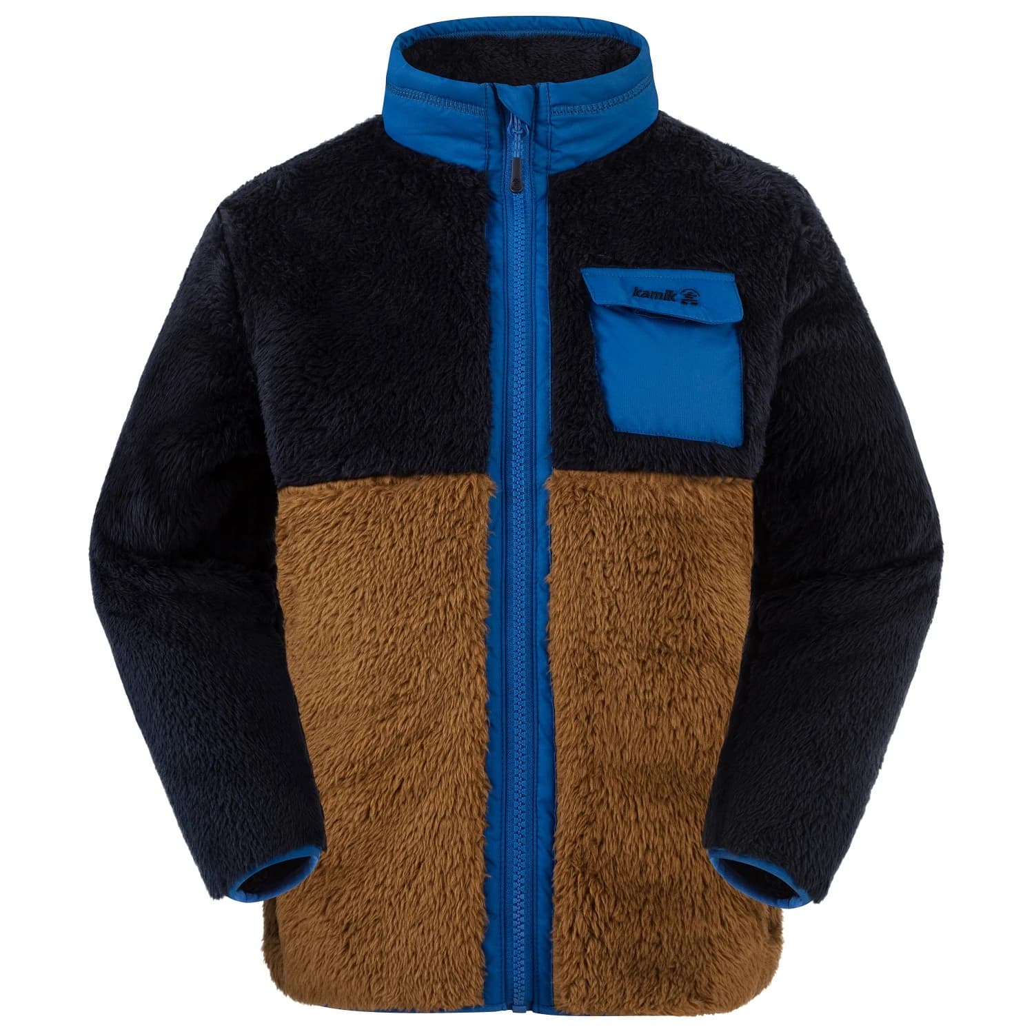 Детско поларено яке Kamik Kid's Shep Fleece jacket - Midnight / Brown