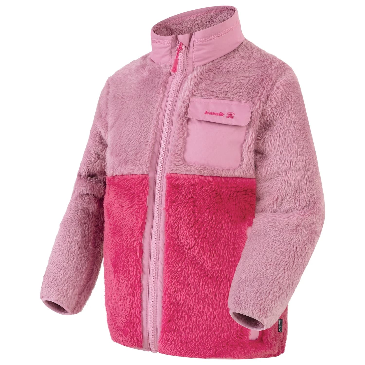 Детско поларено яке Kamik Kid's Shep Fleece jacket - Pink / Fuschia