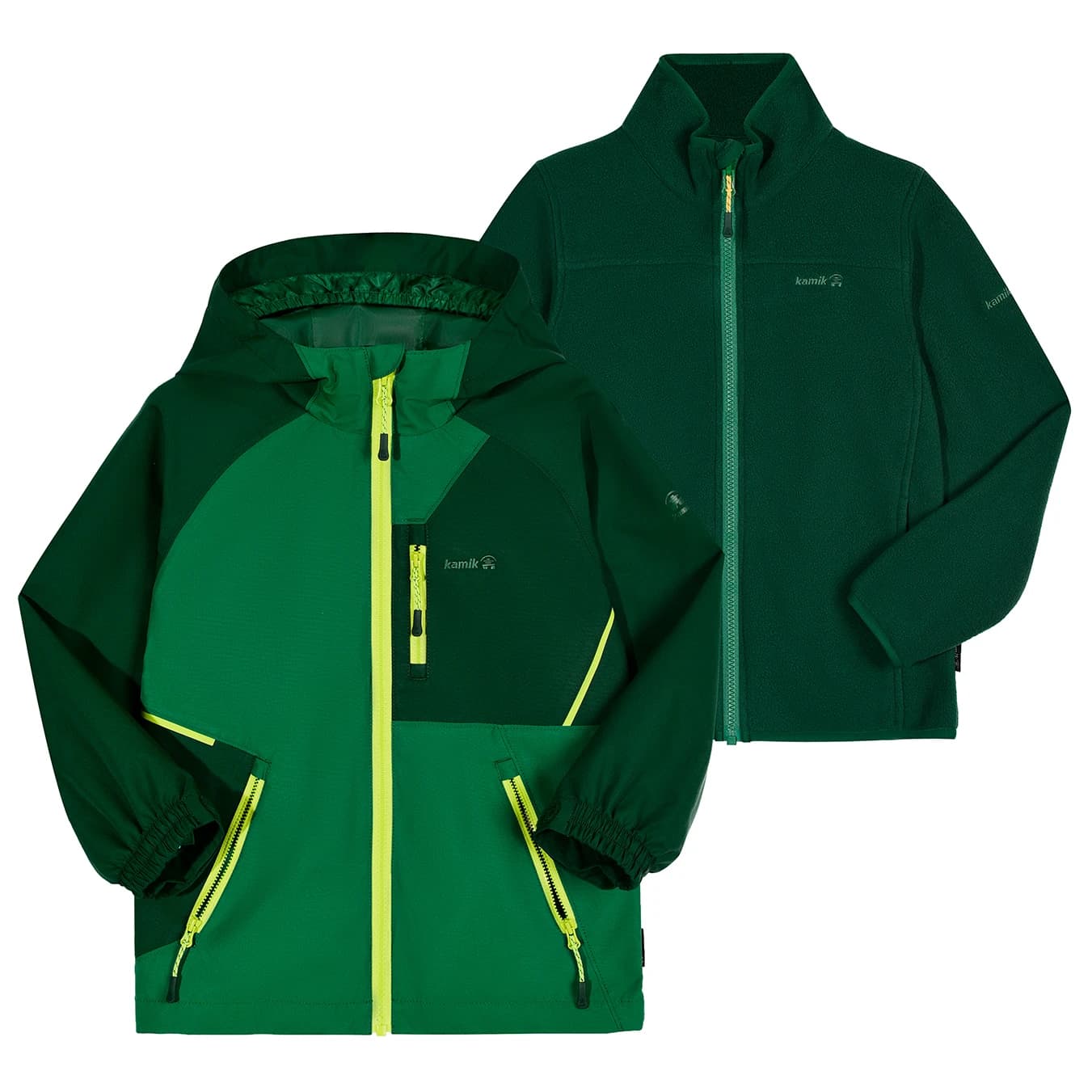 Детско 3-в-1 яке Kamik Kid's Silas Waterproof jacket - Hunter / Green