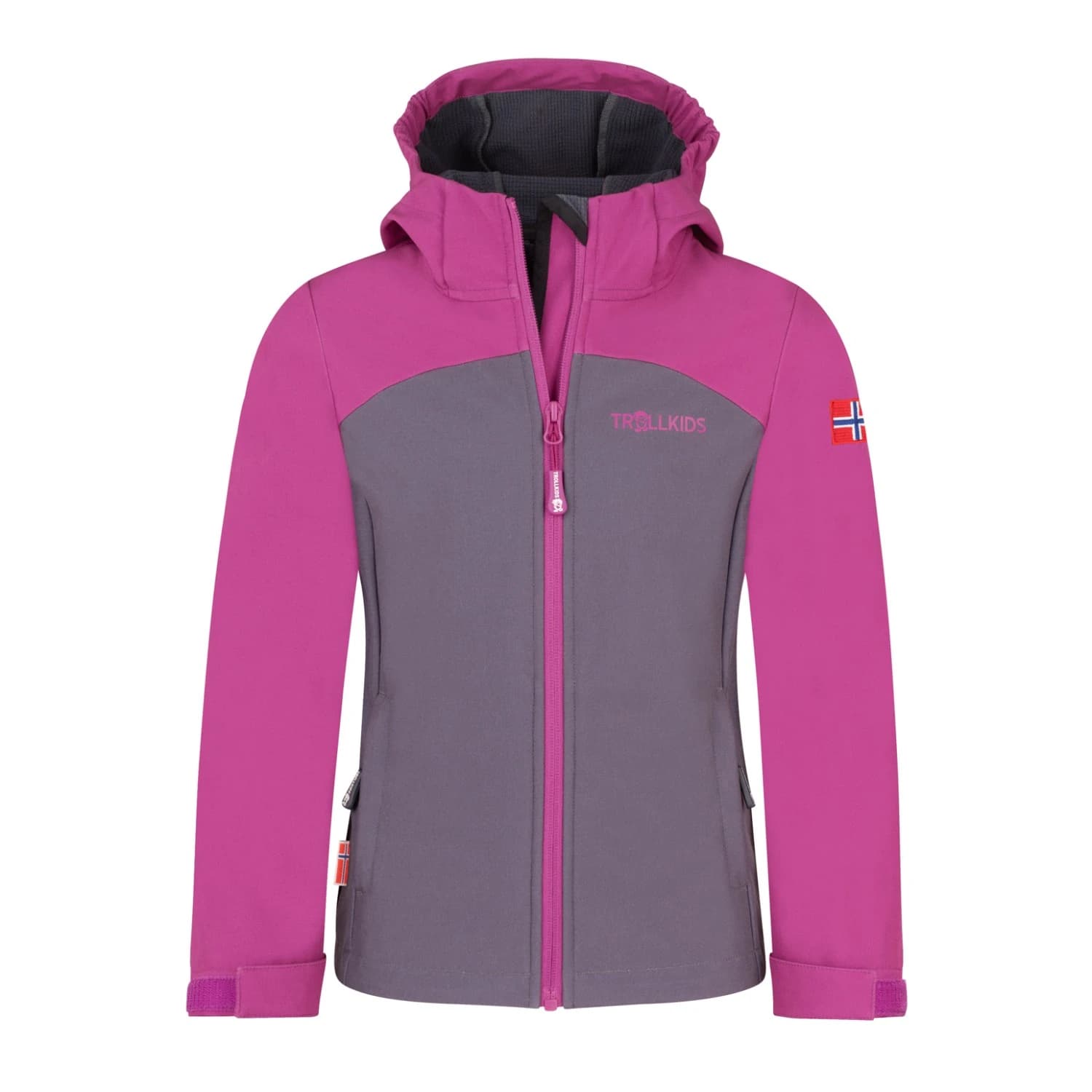 Детско софтшел яке Trollkids Girl's Kristiansand Jacket XT Softshell jacket - Fresh Berry / Graphite