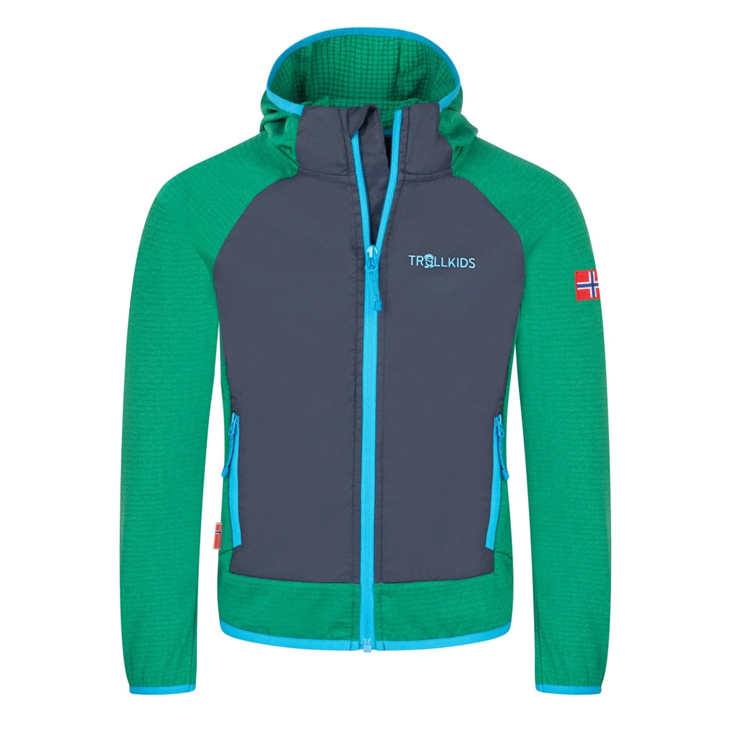 Детско поларено яке Trollkids Kid's Seiland Jacket Fleece jacket - Jungle Green / Navy