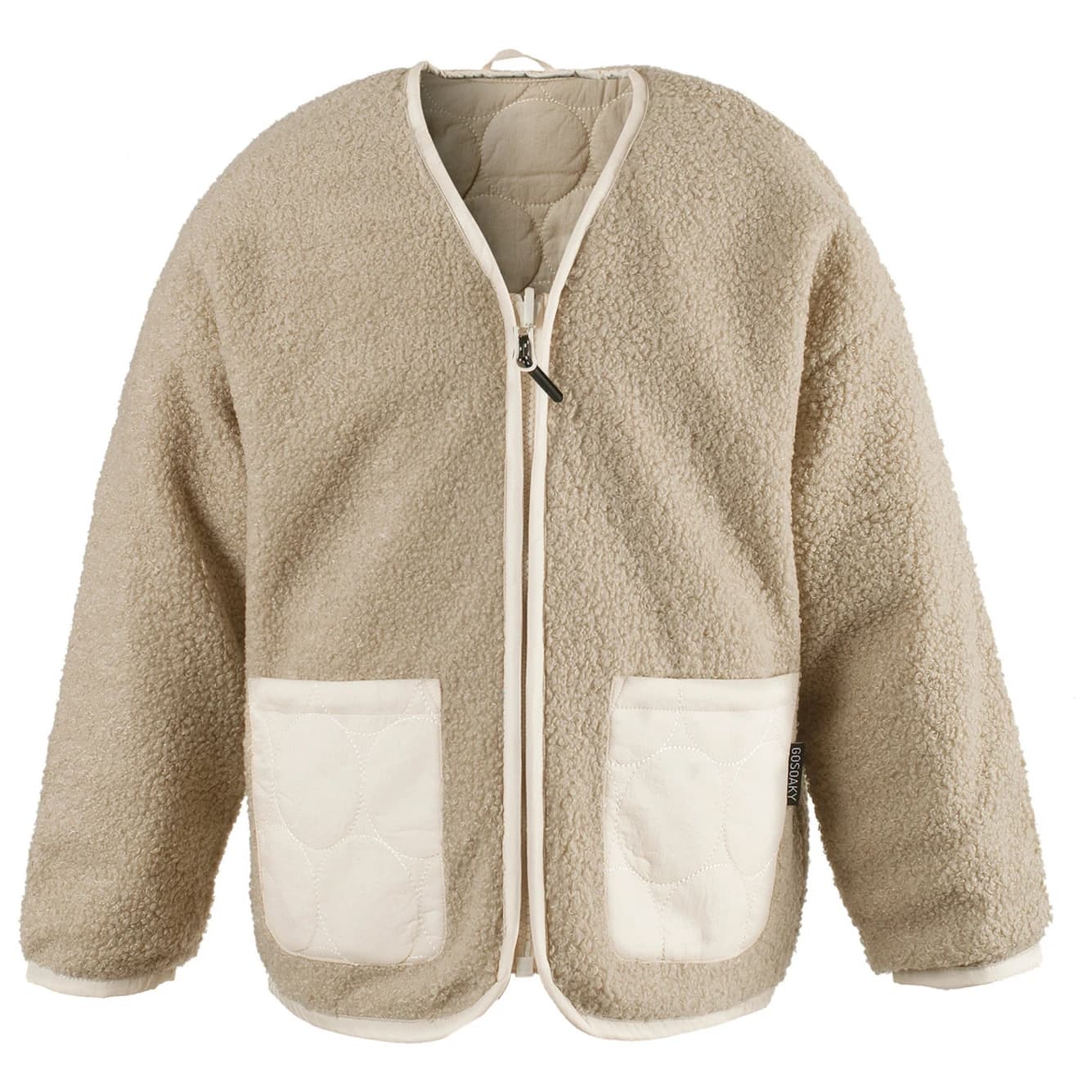Детско поларено яке Gosoaky Kid's Friendly Whale Casual jacket - Brown Rice / White Gap Grey