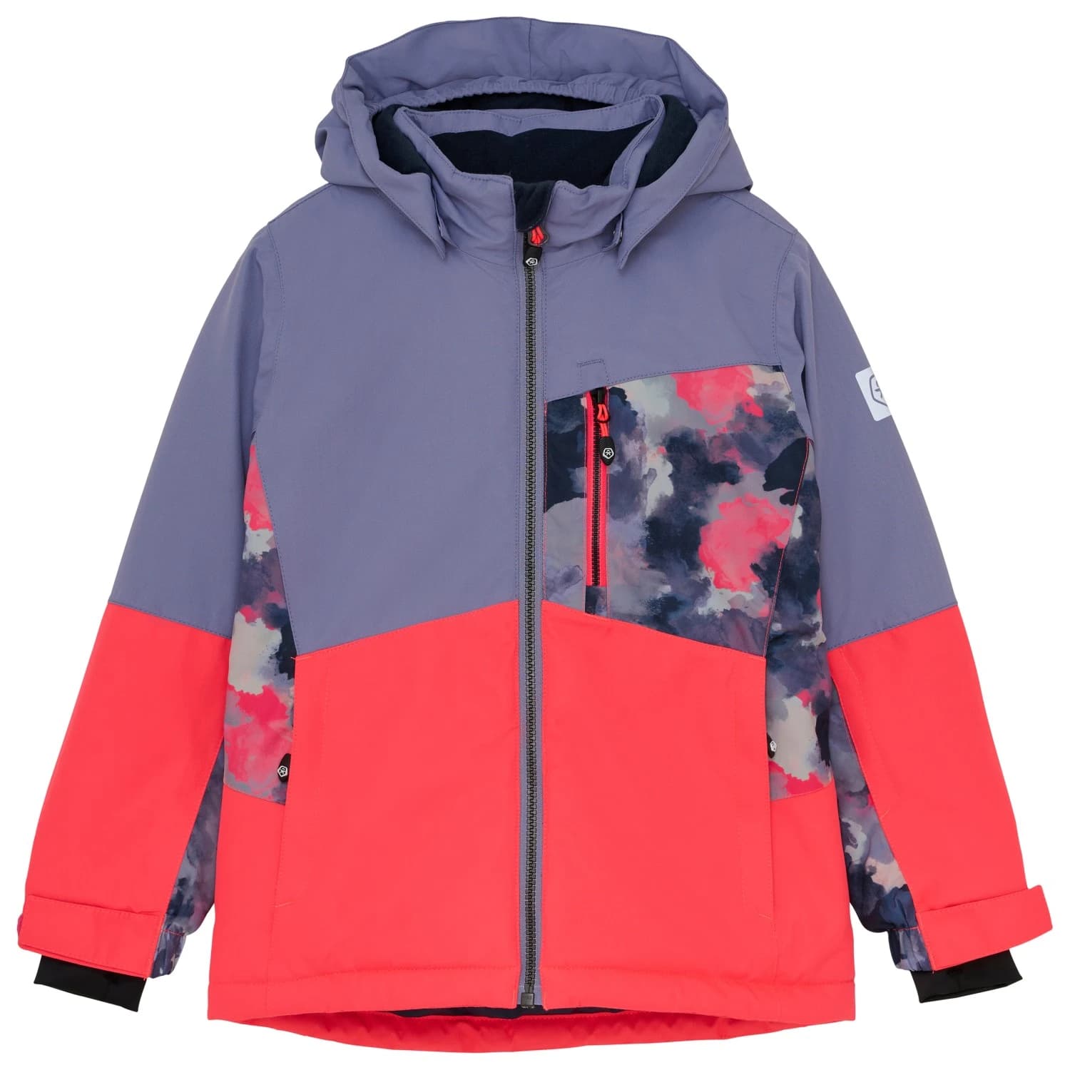 Детско ски яке Color kids Girl's Ski Jacket Colorblock with Chest Pocket Ski jacket - Diva Pink