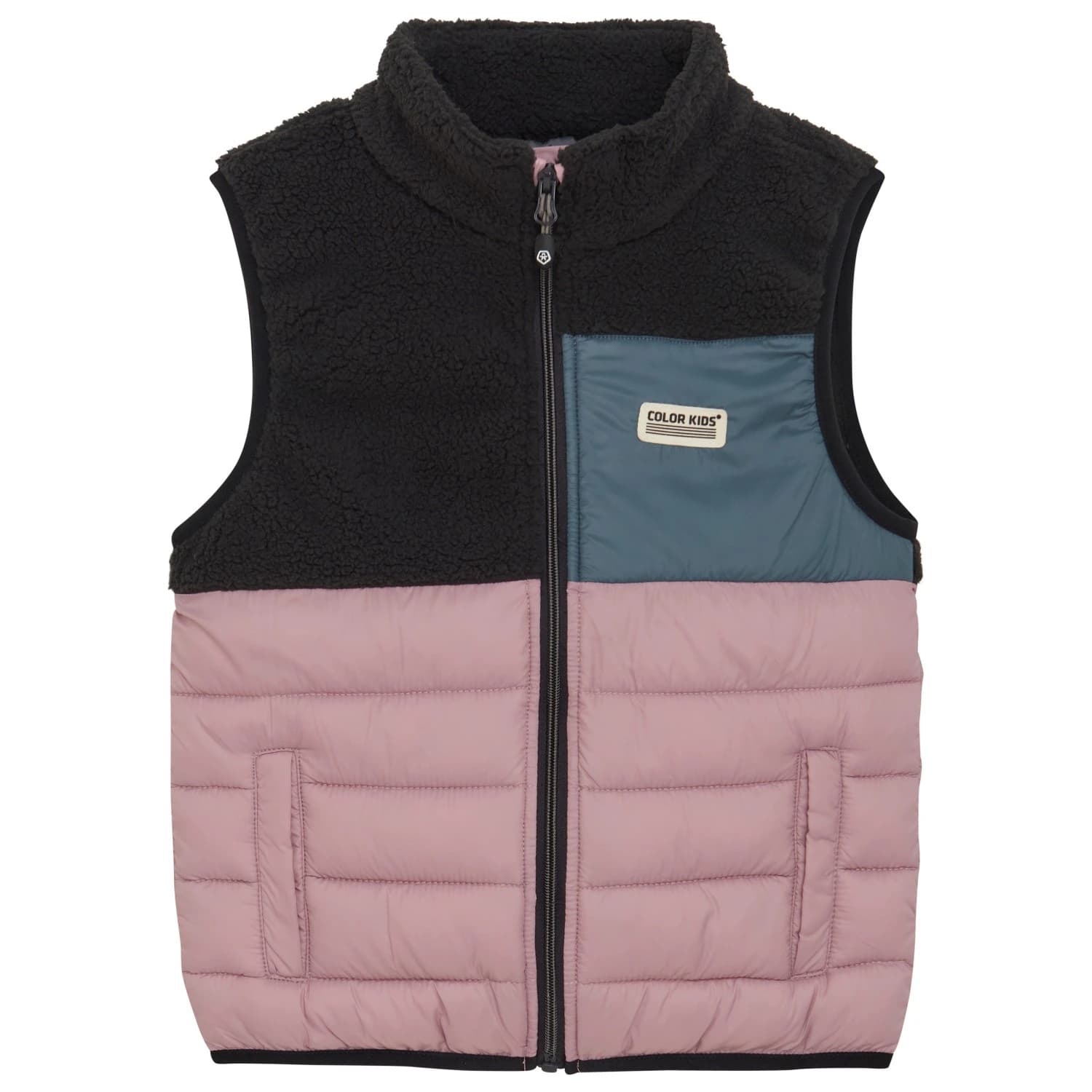 Детски поларен елек Color kids Kid's Fleece Waistcoat With Quilt Fleece vest - Woodrose