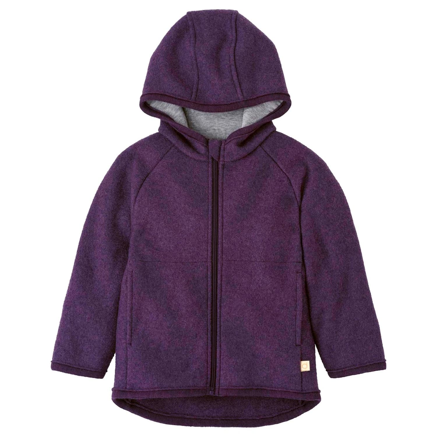 Детско вълнено яке disana Kid's Walk-Jacke Zipp Wool jacket - Aubergine