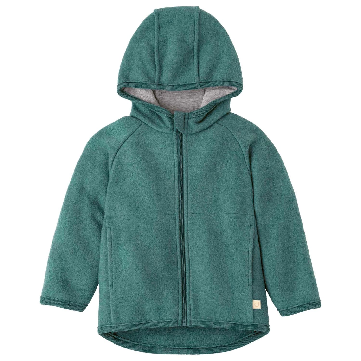 Детско вълнено яке disana Kid's Walk-Jacke Zipp Wool jacket - Eukalyptus