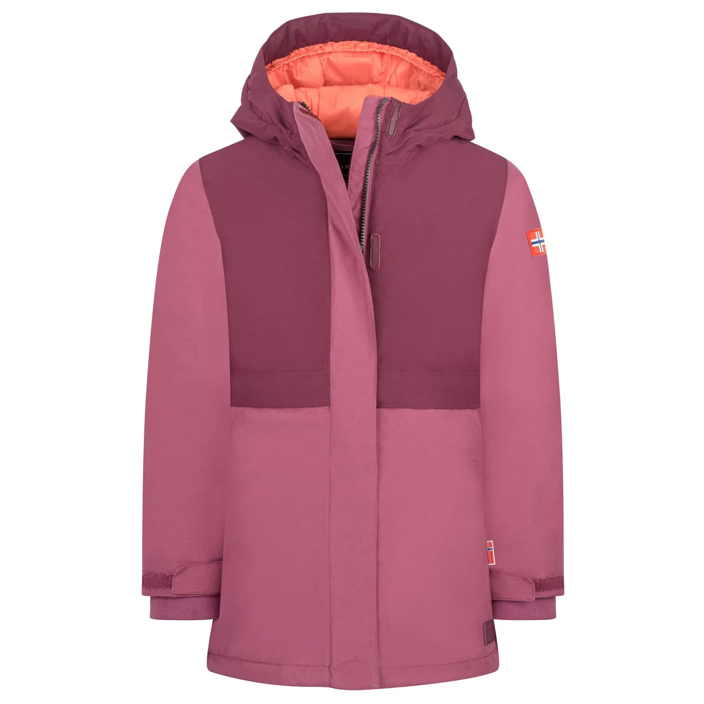 Детско палто Trollkids Girl's Hovden Coat - Redwood / Salmon