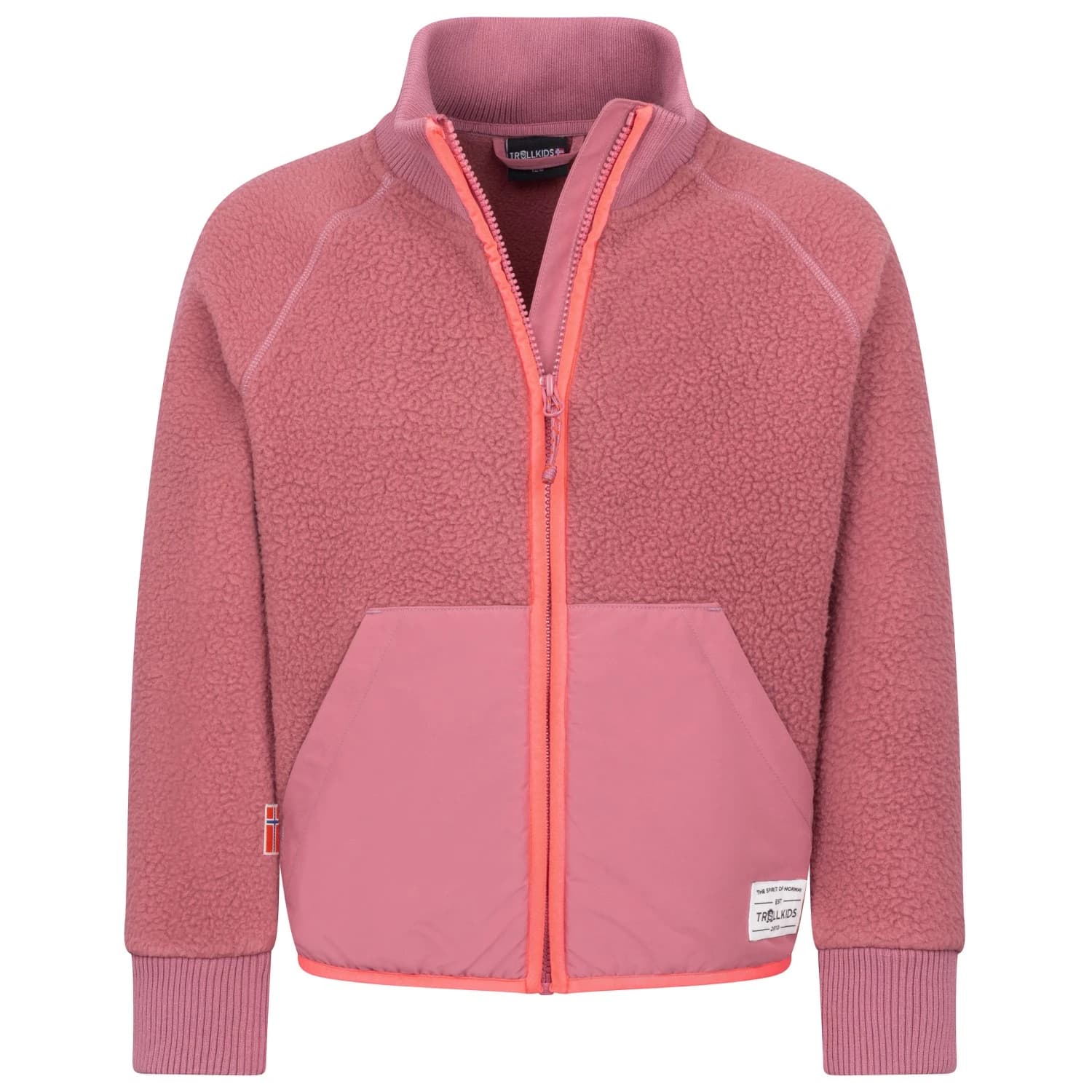 Детско поларено яке Trollkids Girl's Vega Jacket Fleece jacket - Frozen Berry / Pink Salmon