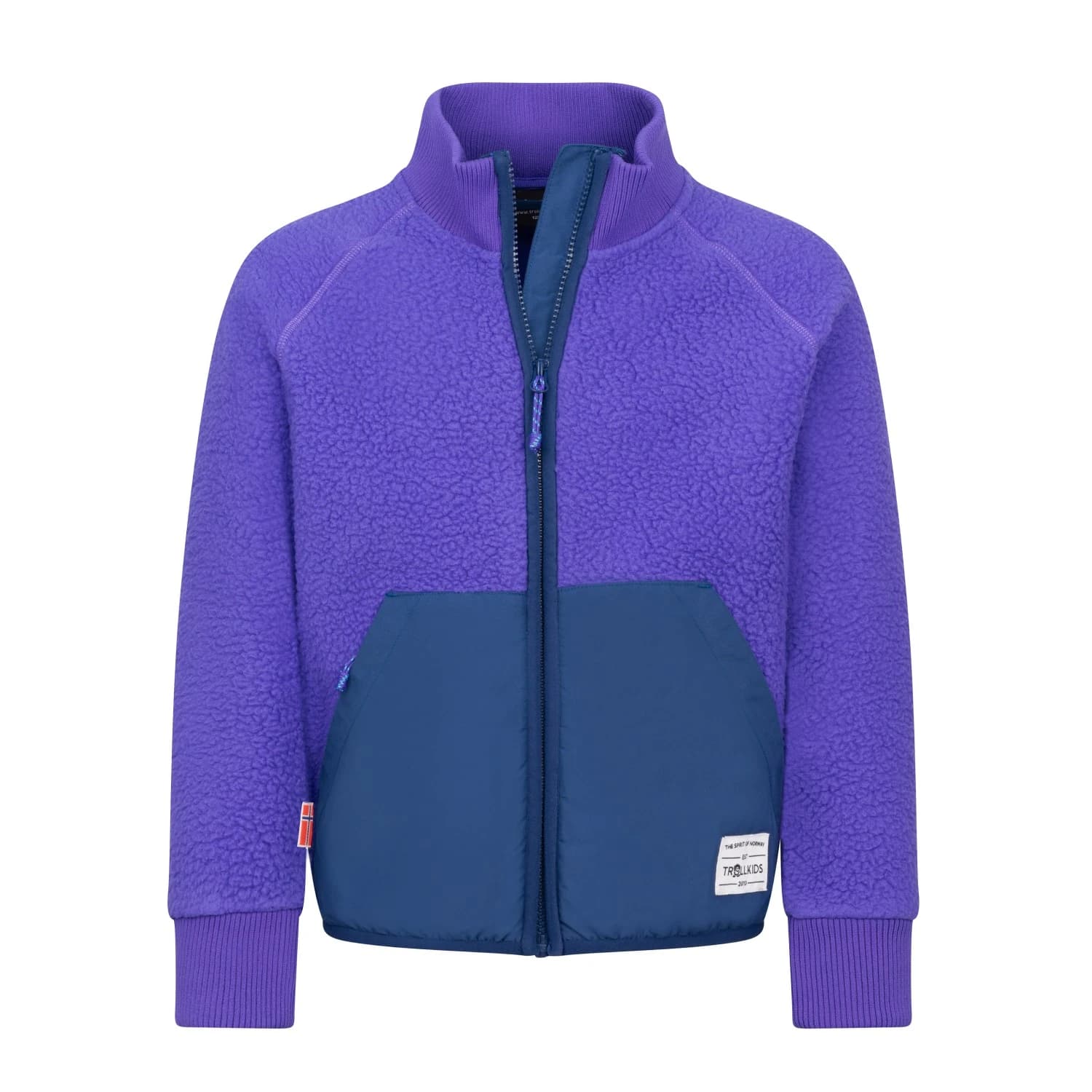 Детско поларено яке Trollkids Girl's Vega Jacket Fleece jacket - Wisteria Purple / Mystic Blue