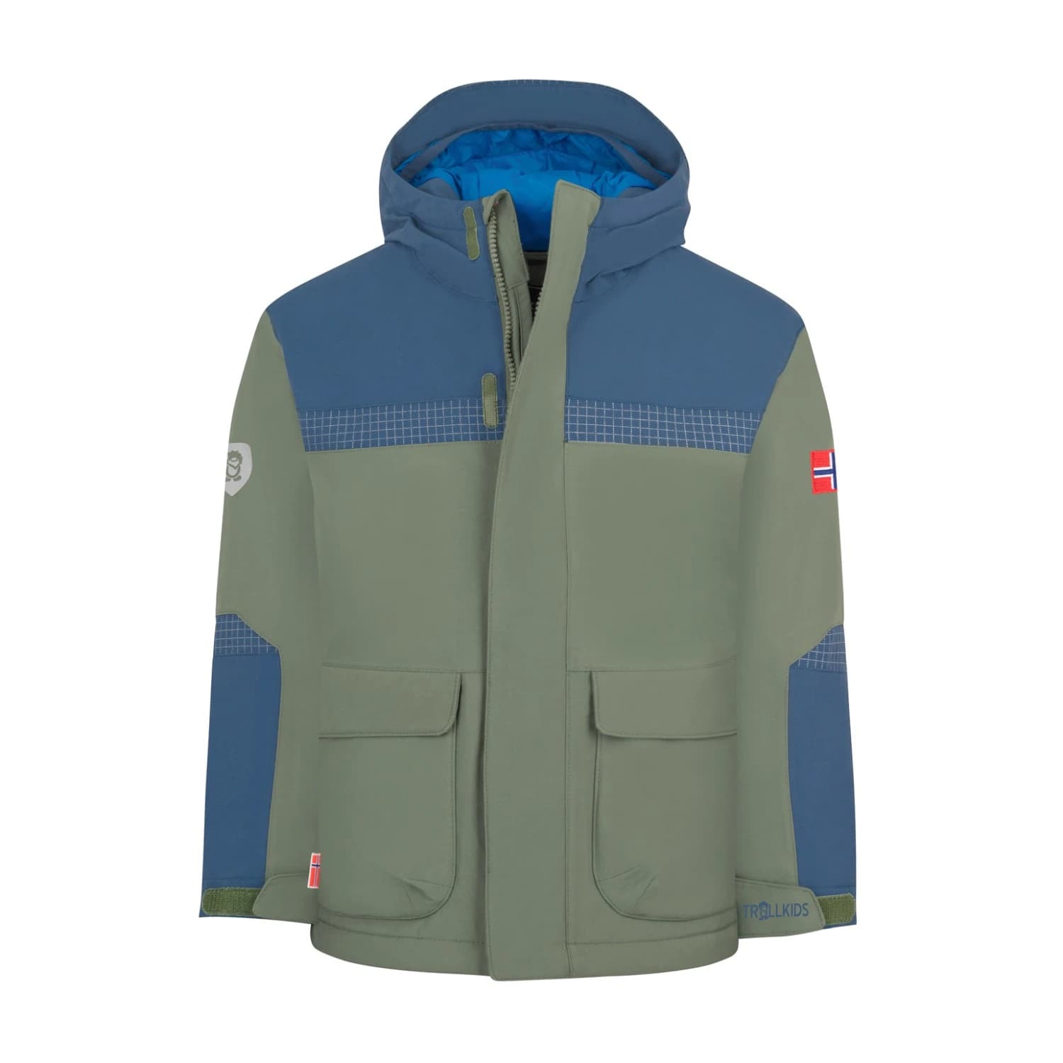 Детско зимно яке Trollkids Kid's Finnmark Jacket XT Winter jacket - Ivy / Mystic Blue / Electric Blue