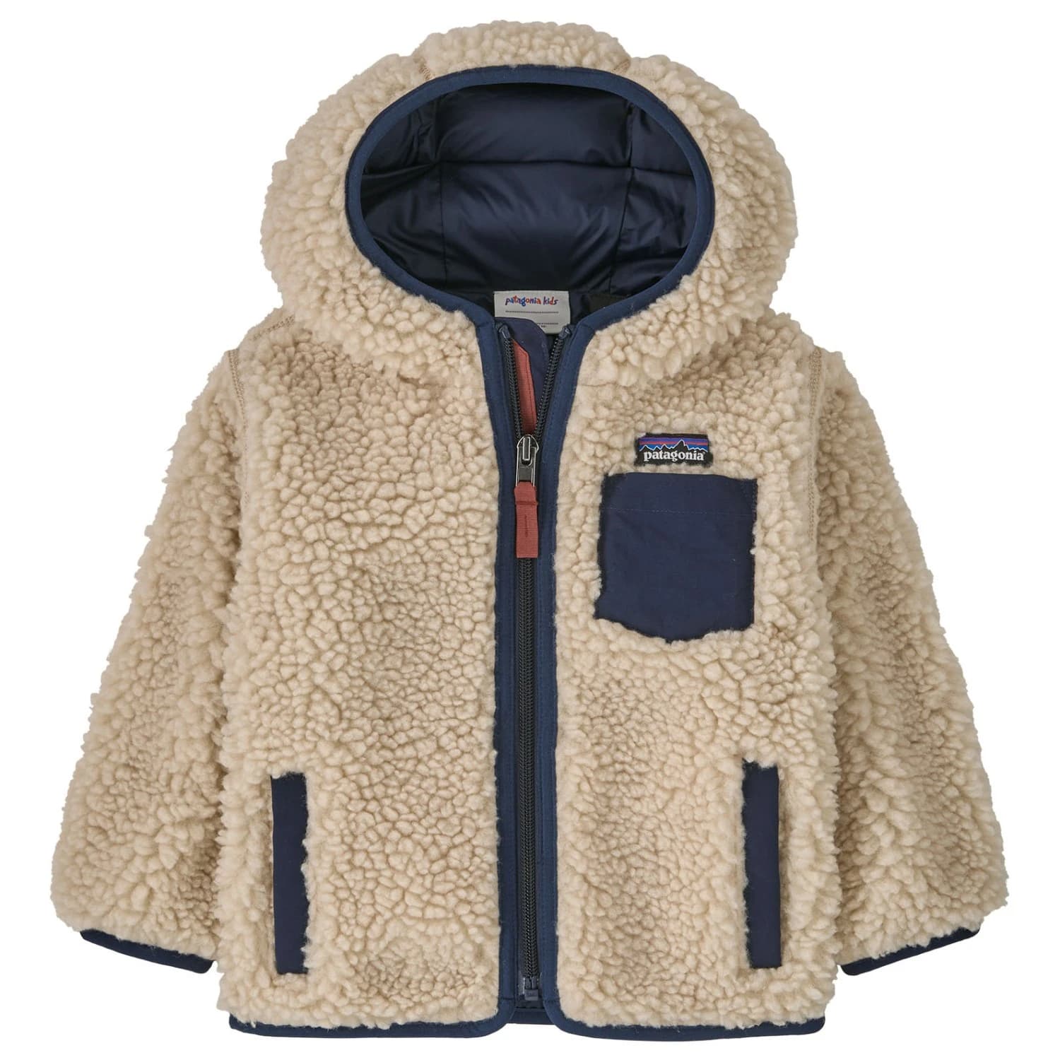 Детско поларено яке Patagonia Kid's Baby Retro-X Hoody Casual jacket - Dark Natural / New Navy