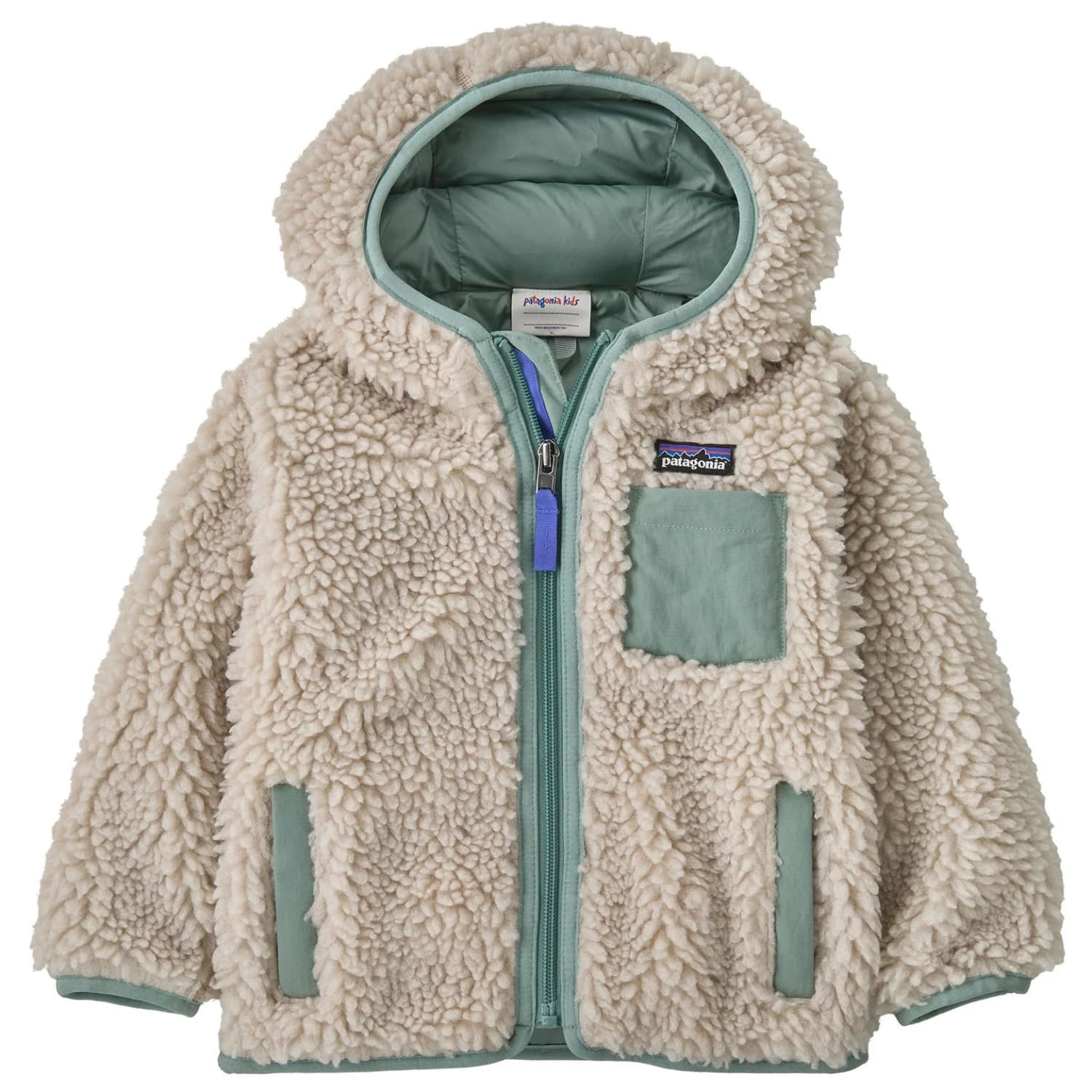 Детско поларено яке Patagonia Kid's Baby Retro-X Hoody Casual jacket - Natural / Cover Green