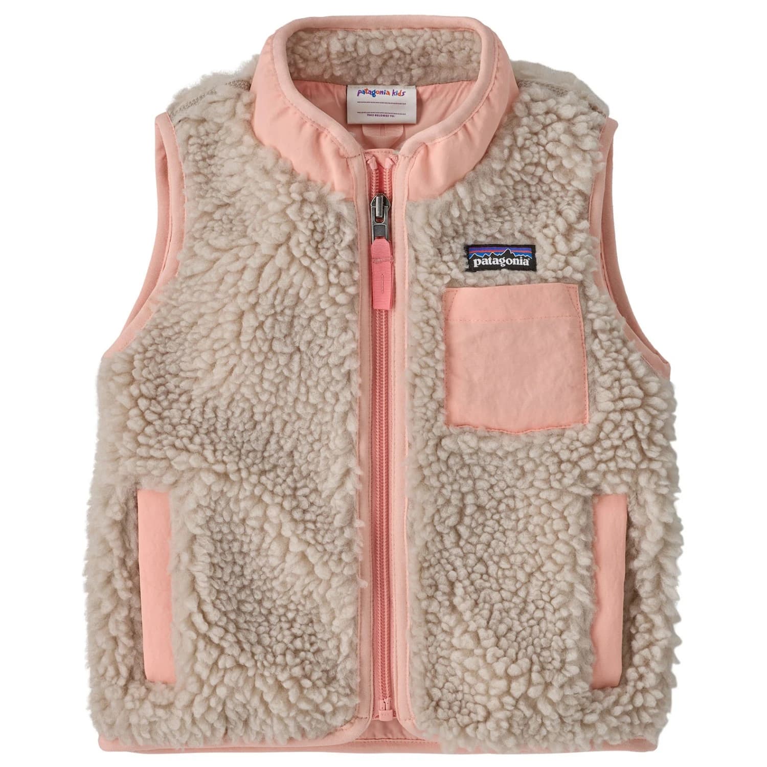 Детски поларен елек Patagonia Kid's Baby Retro-X Vest Fleece vest - Natural / Sunlit Pink