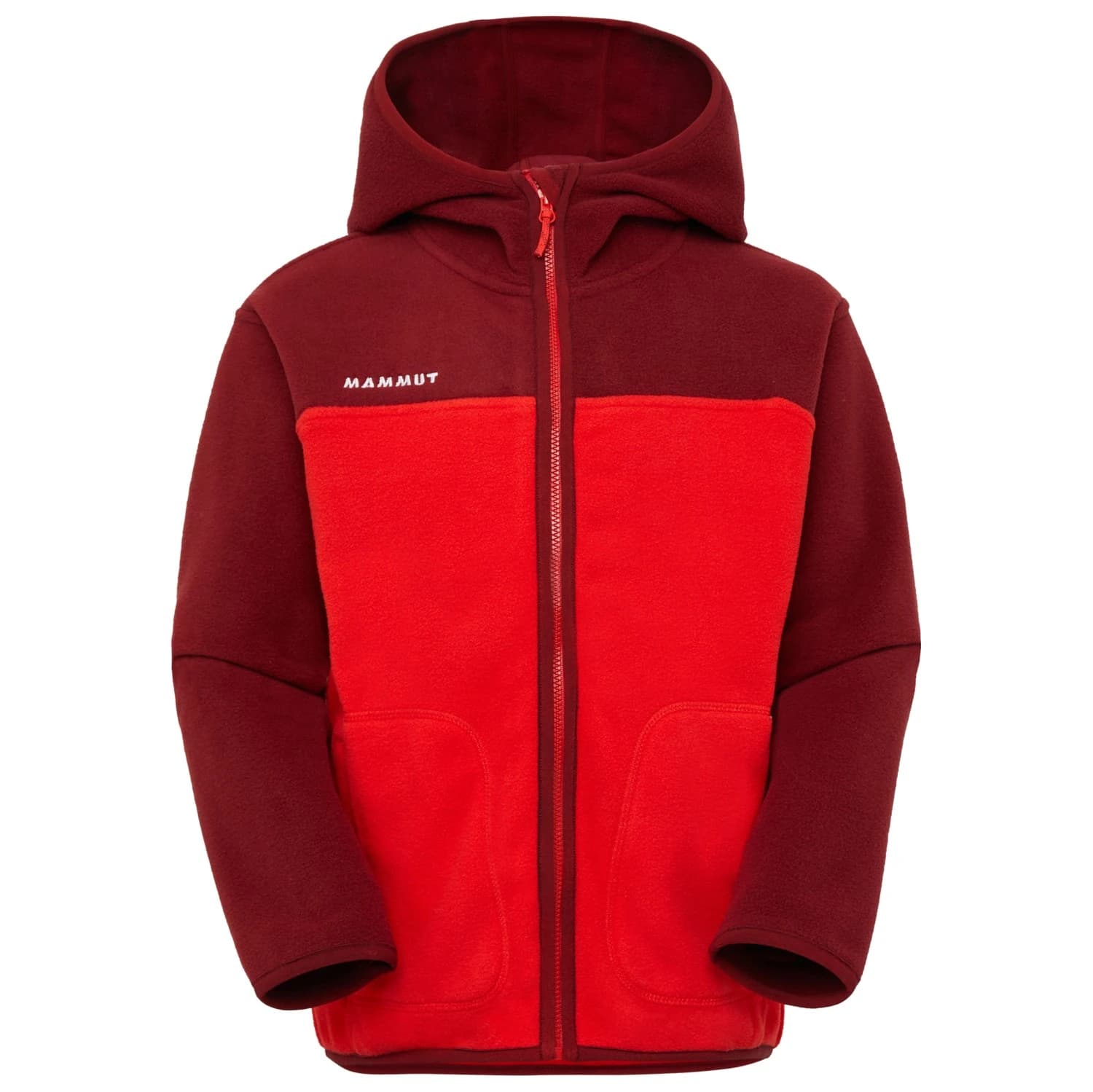Детско поларено яке Mammut Kid's Waymarker Midlayer Hooded Jacket Fleece jacket - Mammut Red / Dark Mammut Red
