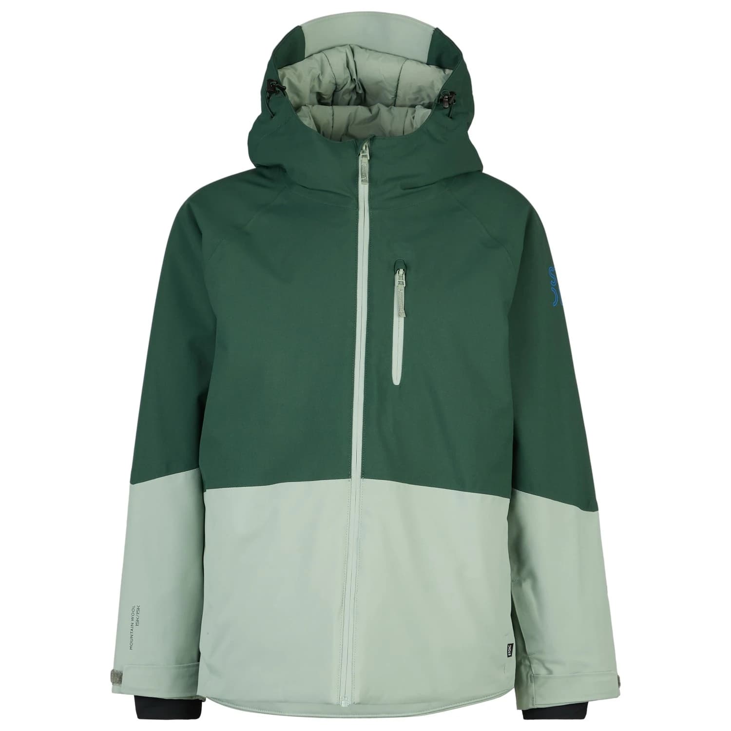Детско ски яке Stoic Kid's MountainWool AsplidenSt. II Ski Jacket - New Pine Green / Iceberg Green