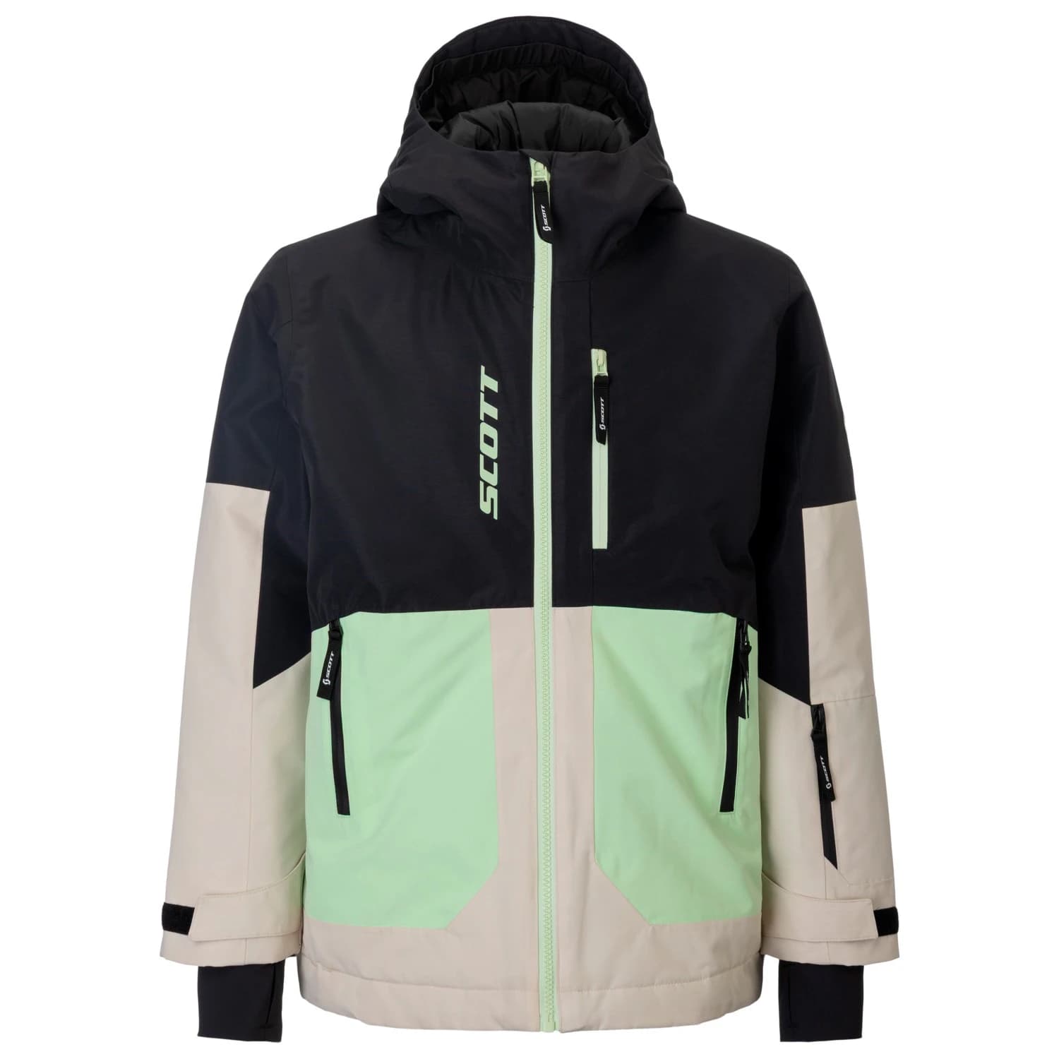 Детско ски яке Scott Kid's Junior Vertic Dryo Ski jacket - Black / Latte Beige