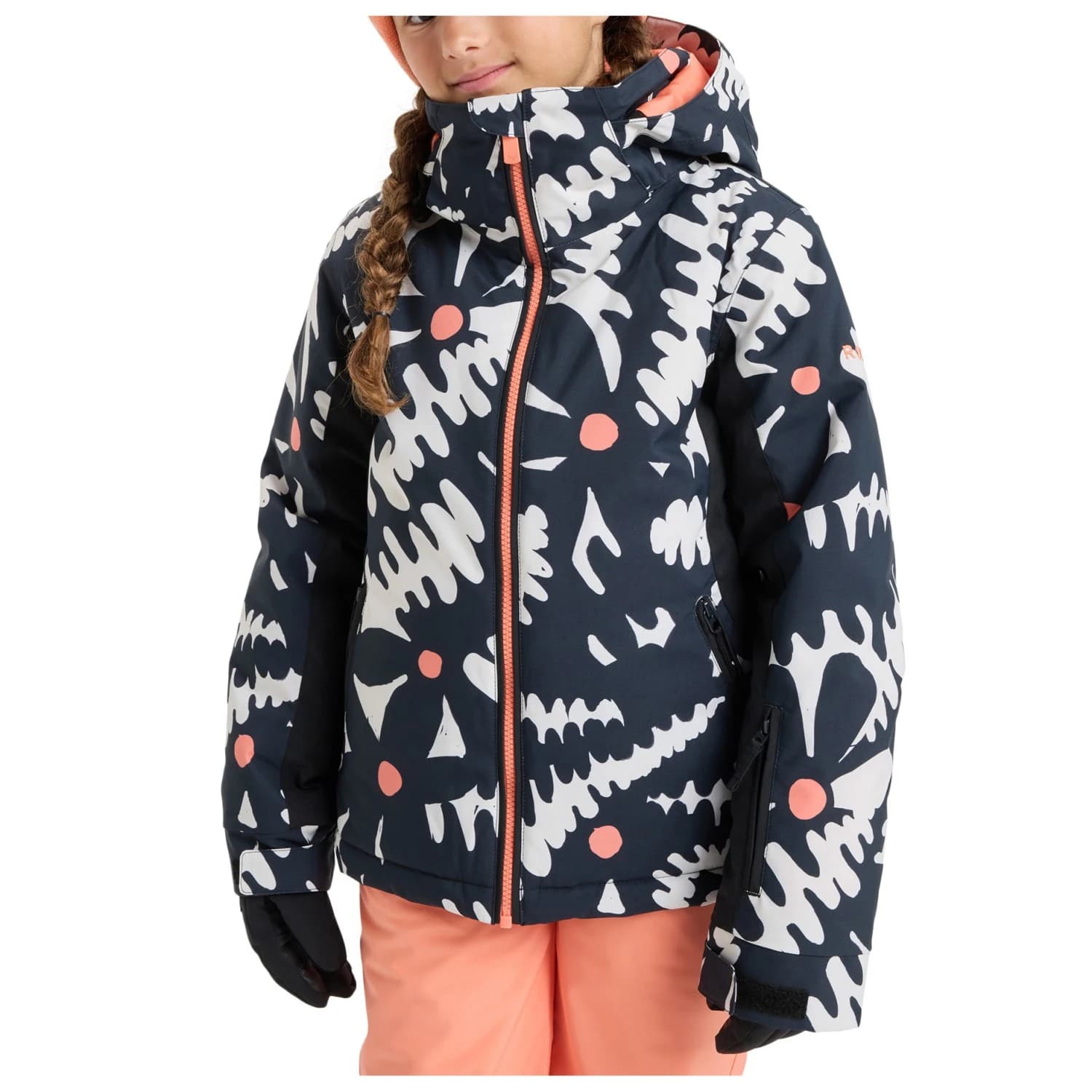 Ски яке Roxy Girl's Free Jet Ski jacket - True Black Big Flower
