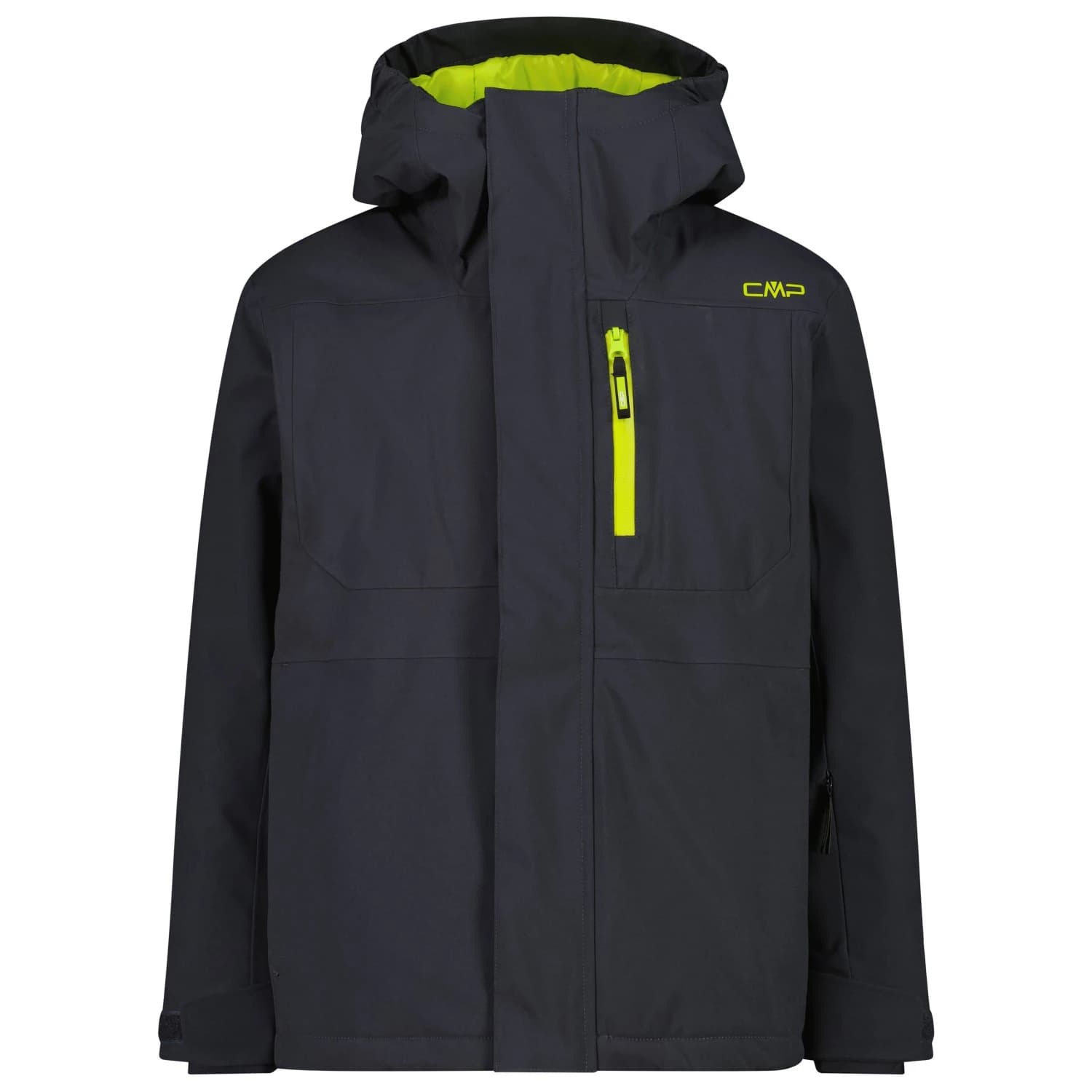Детско ски яке CMP Kid's Jacket Fix Hood Ski jacket - Antracite / Acido